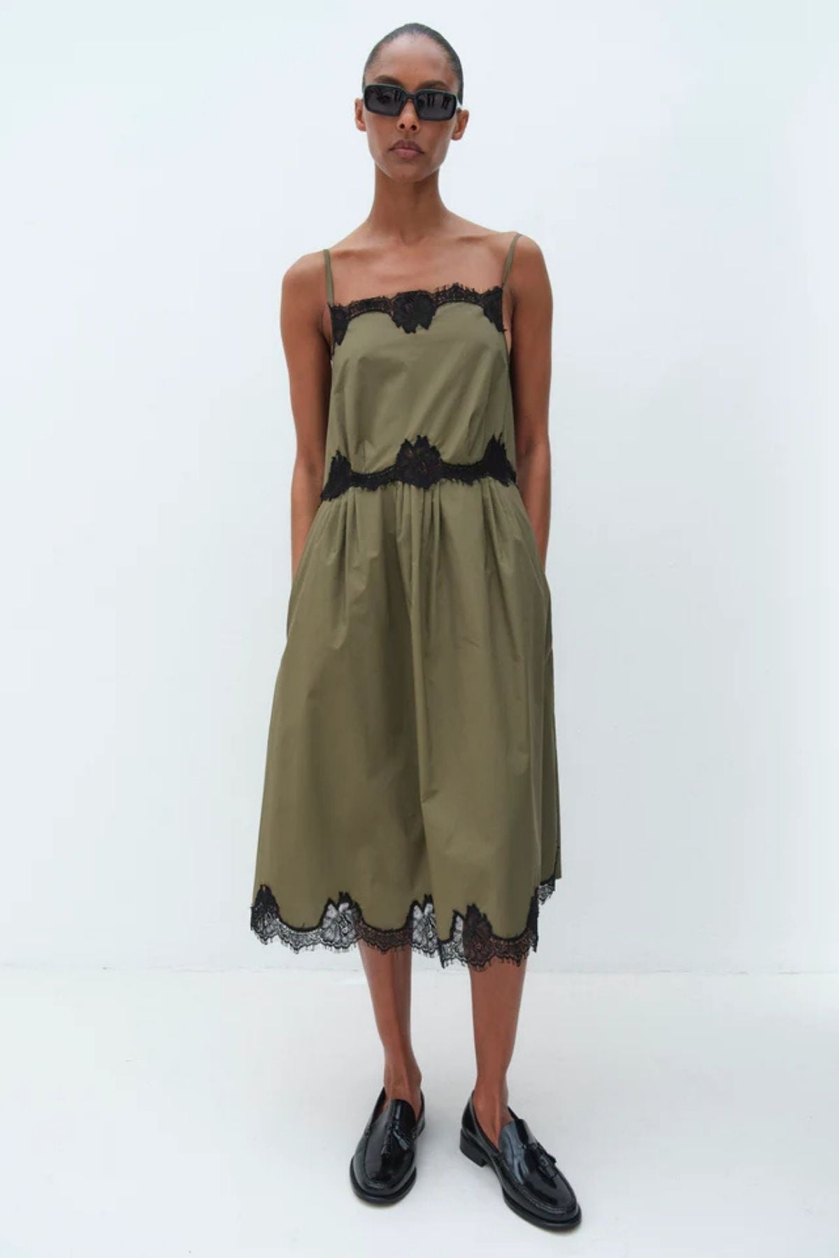 Rika Studios Lace Corsica Dress - Olive