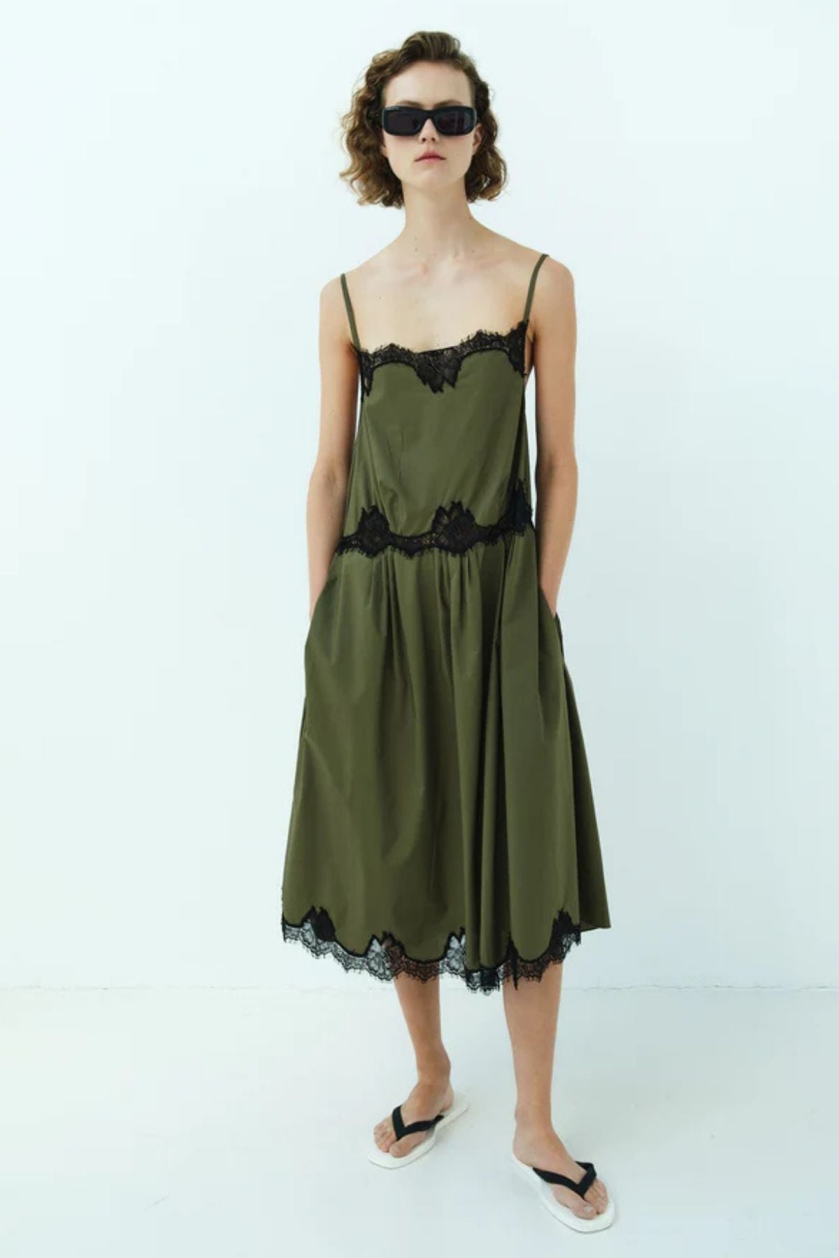 Rika Studios Lace Corsica Dress - Olive