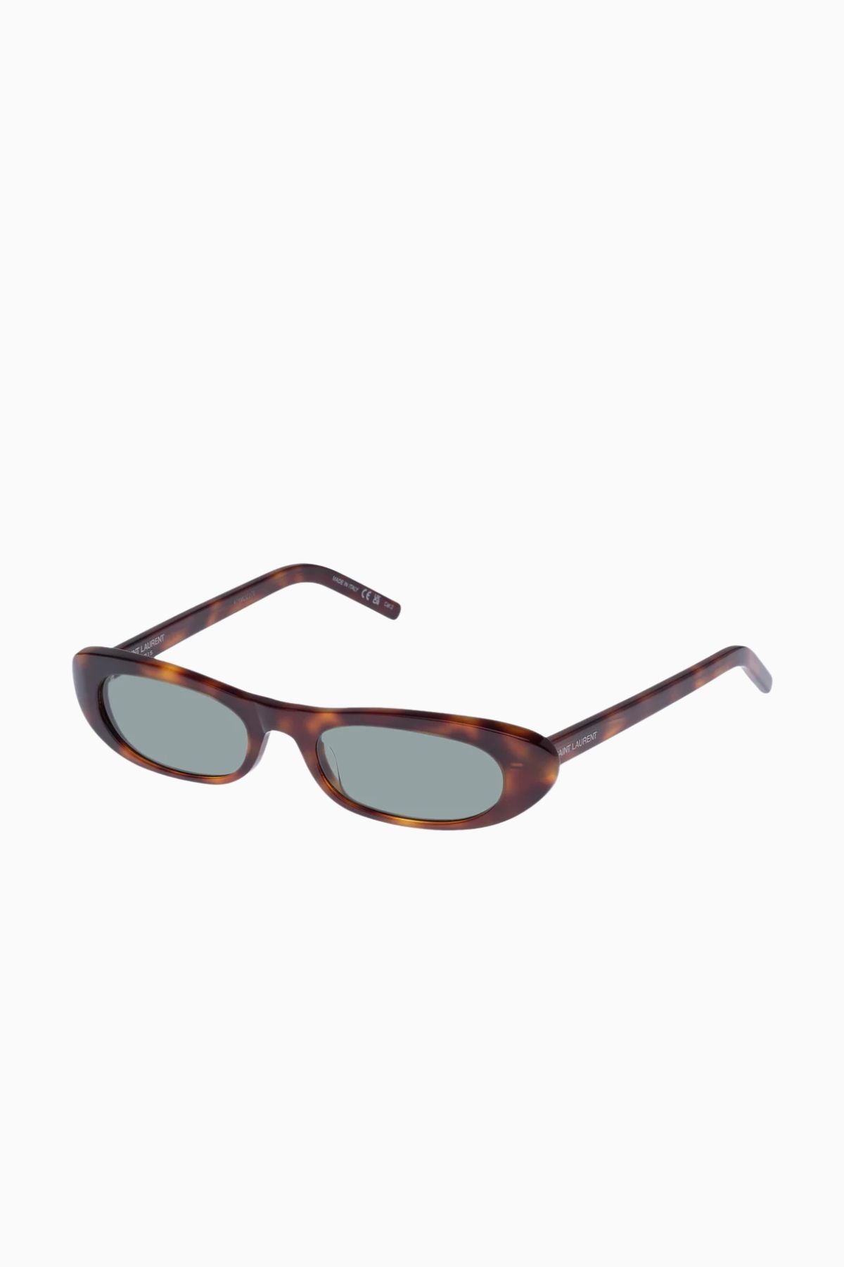 Saint Laurent Slim Round Sunglasses - Havana