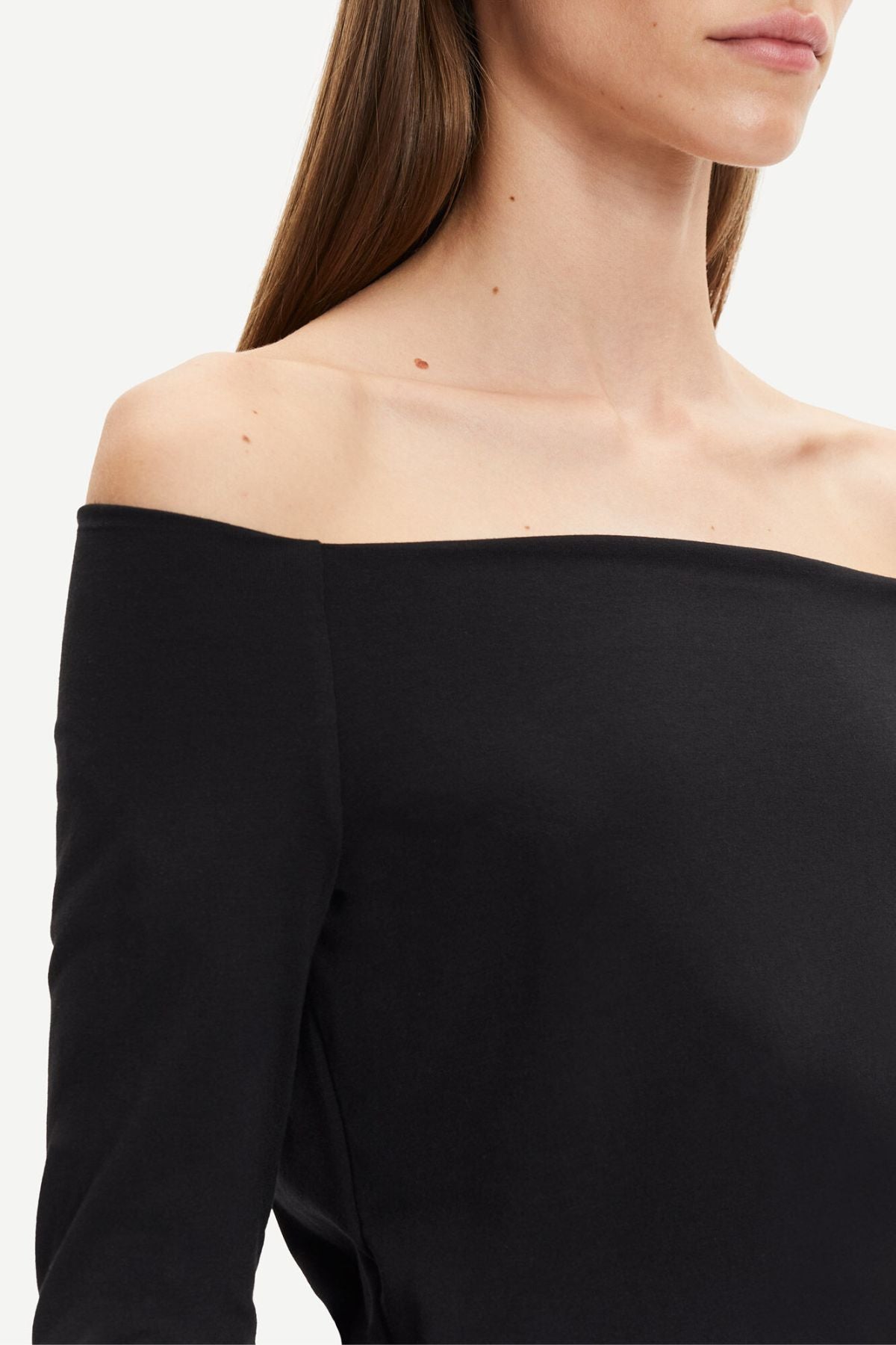 Samsøe Samsøe Nana Off Shoulder Long Sleeve Top - Black