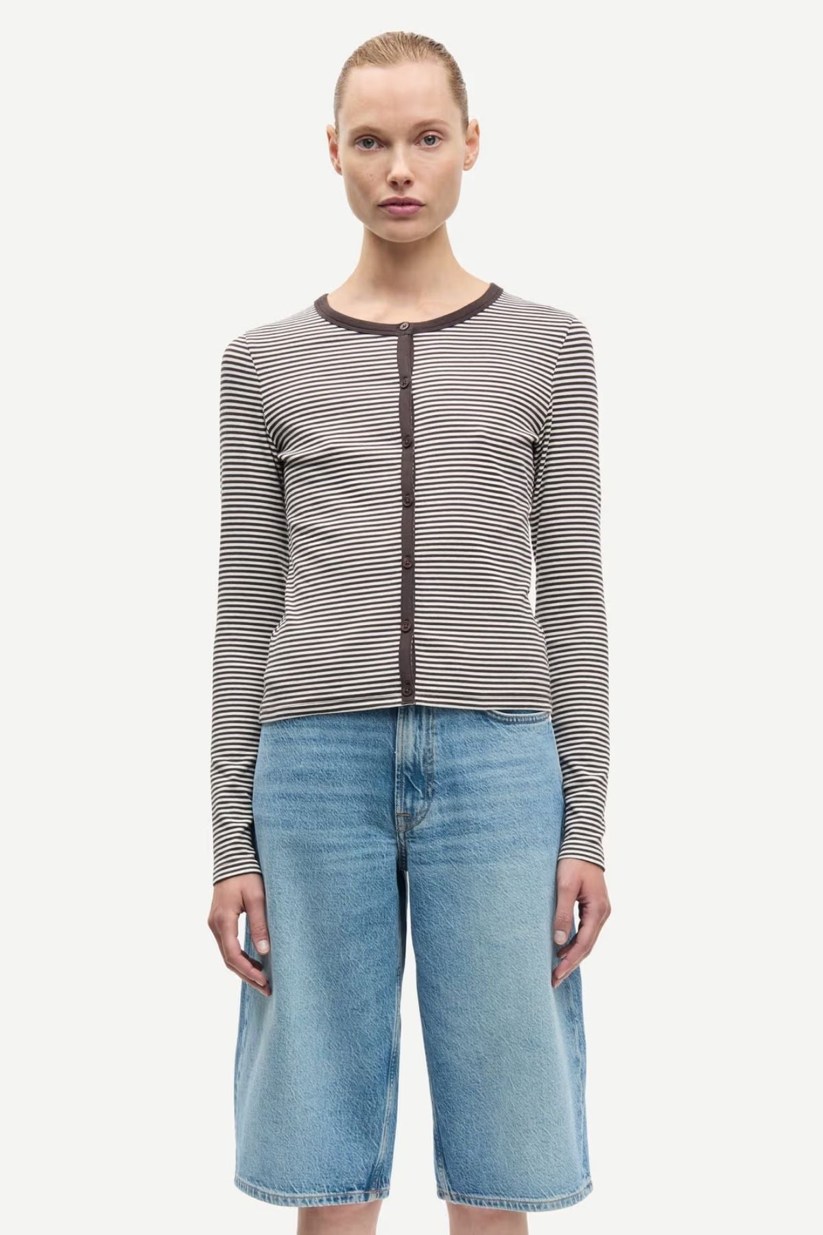 Samsøe Samsøe Saalexo LS Cardigan - Mulch Striped
