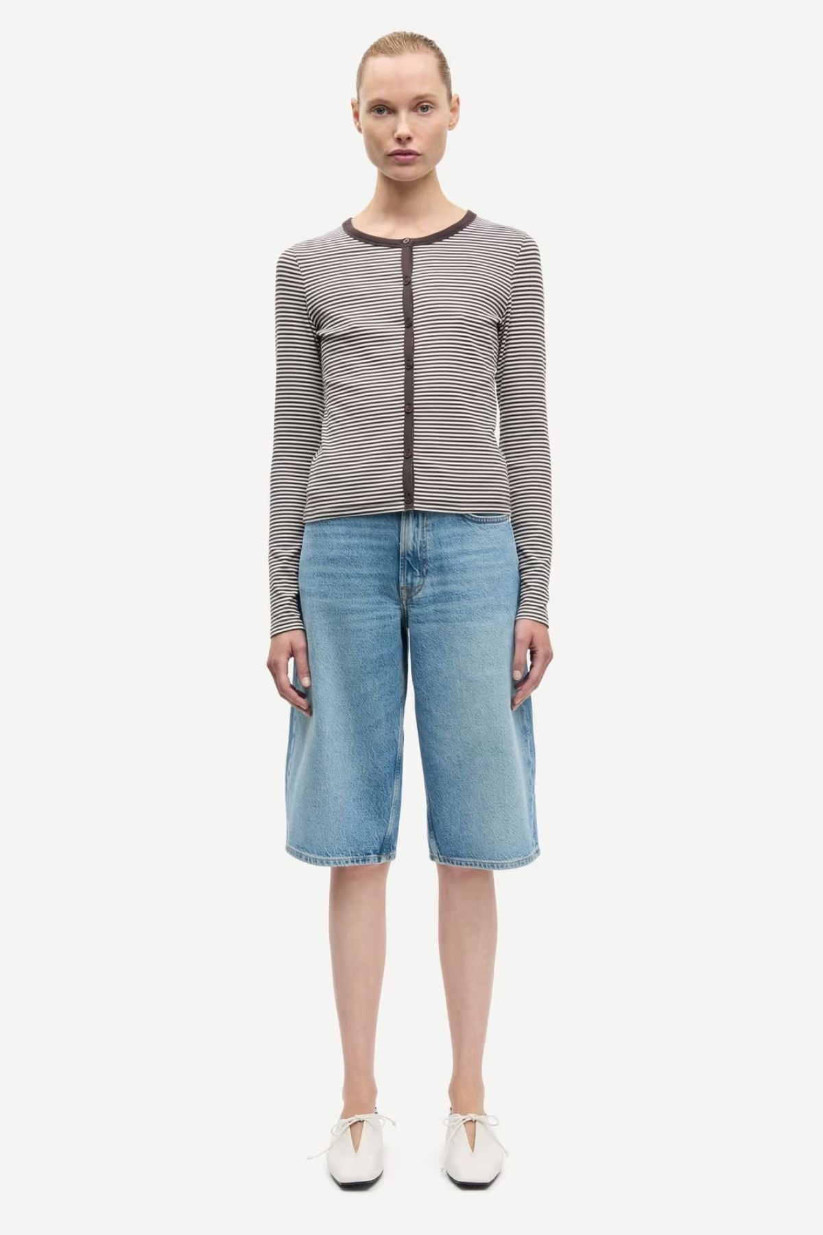 Samsøe Samsøe Saalexo LS Cardigan - Mulch Striped