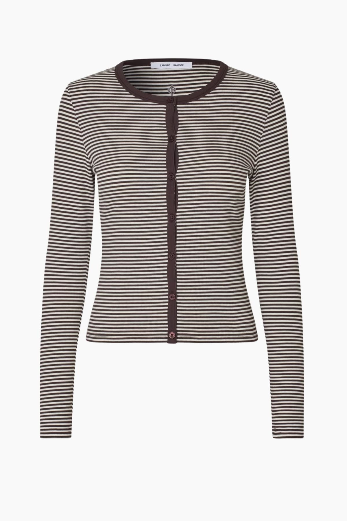 Samsøe Samsøe Saalexo LS Cardigan - Mulch Striped