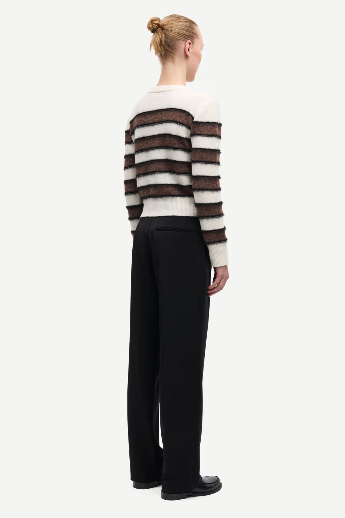 Samsøe Samsøe Sacian Cardigan - Black Coffee Stripe