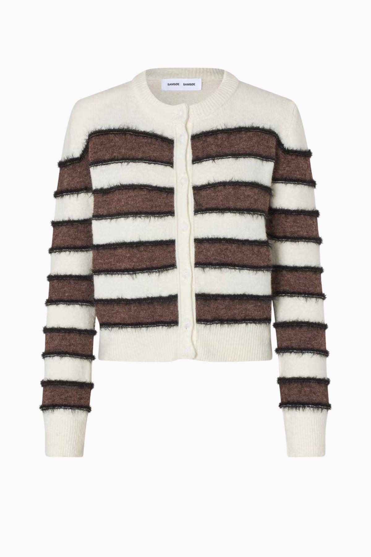 Samsøe Samsøe Sacian Cardigan - Black Coffee Stripe