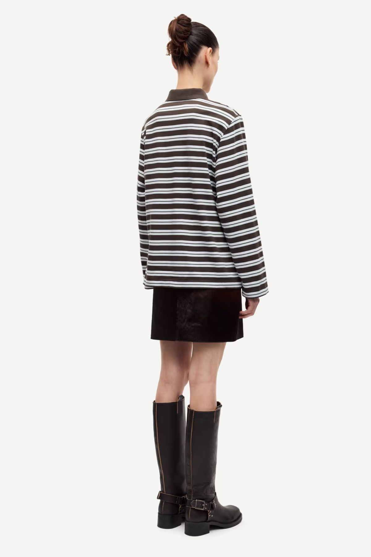 Samsøe Samsøe Sadover LS Polo 15512 - Turkish Coffee Stripe