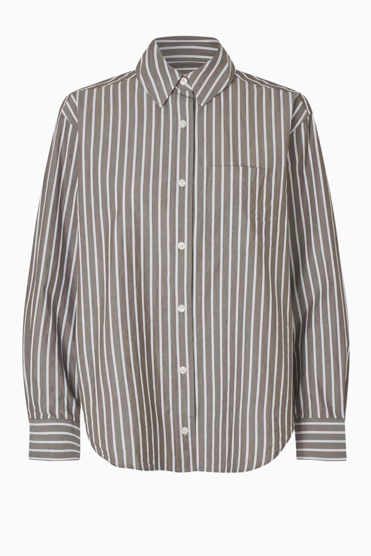 Samsøe Samsøe Salova Pocket Shirt - Brown Stripe