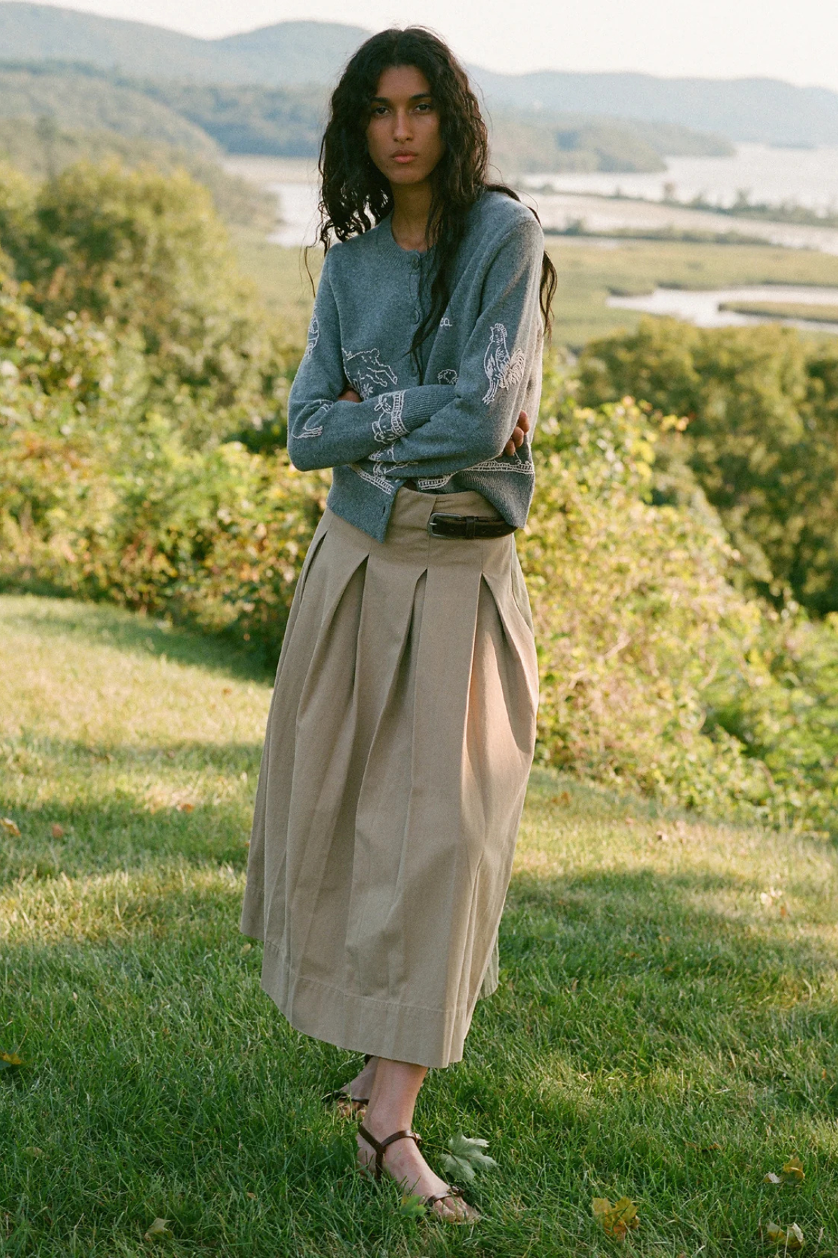 【GATELESS】CHINO PLEATS SKIRT Sea NY Carolina Chino Pleat Skirt - Chino – GRACE Melbourne