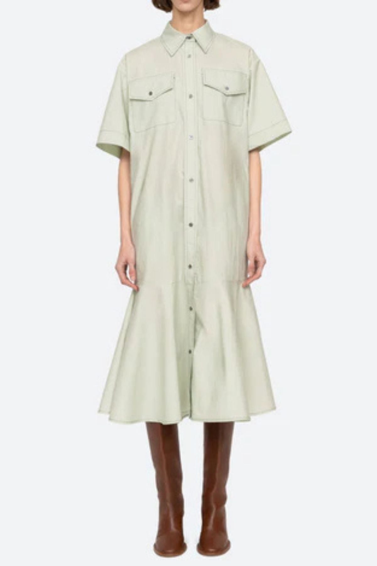 Sea NY Sullivan Midi Shirt Dress - Seafoam