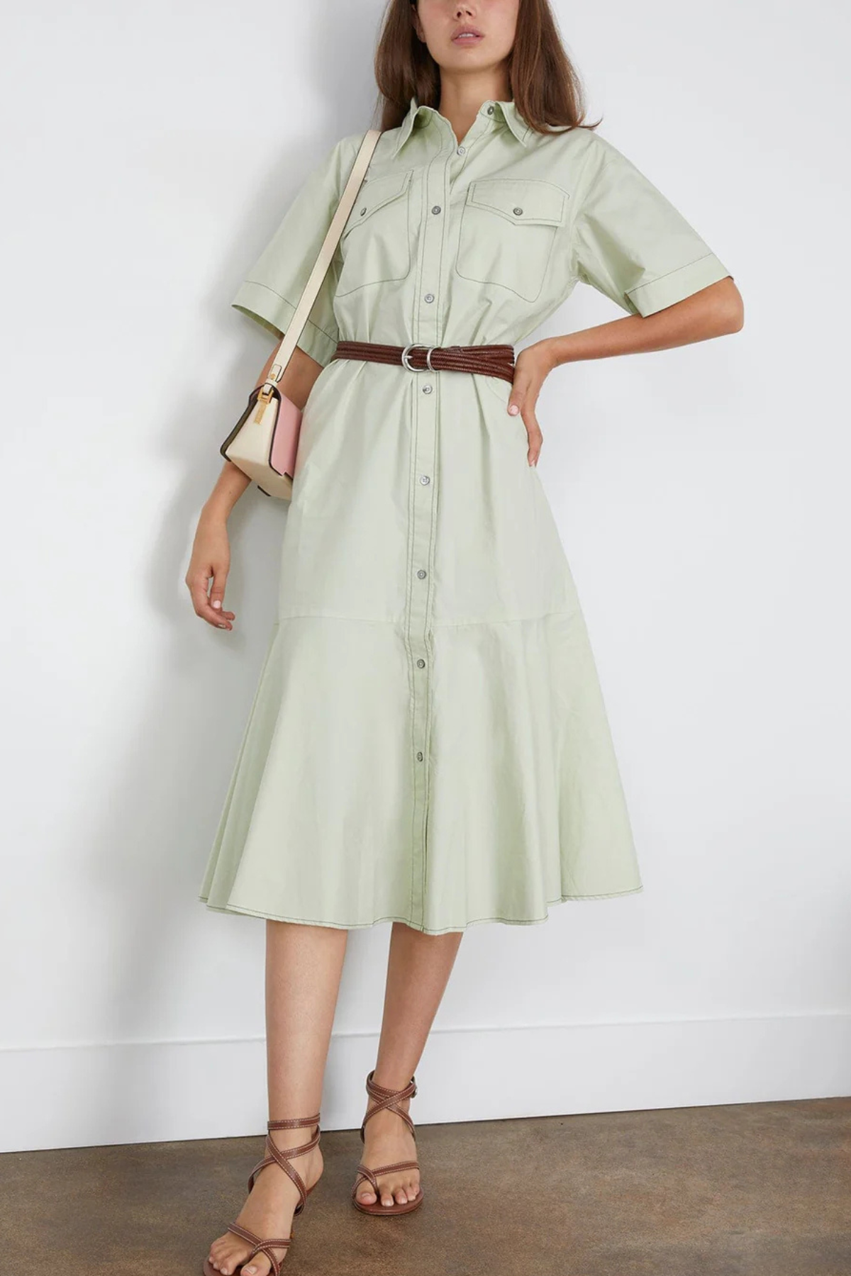 Sea NY Sullivan Midi Shirt Dress - Seafoam