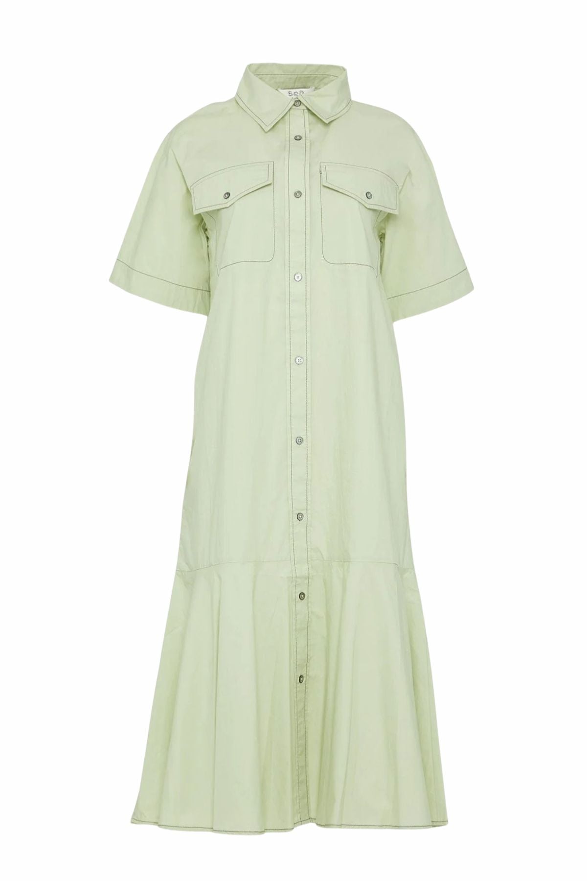Sea NY Sullivan Midi Shirt Dress - Seafoam