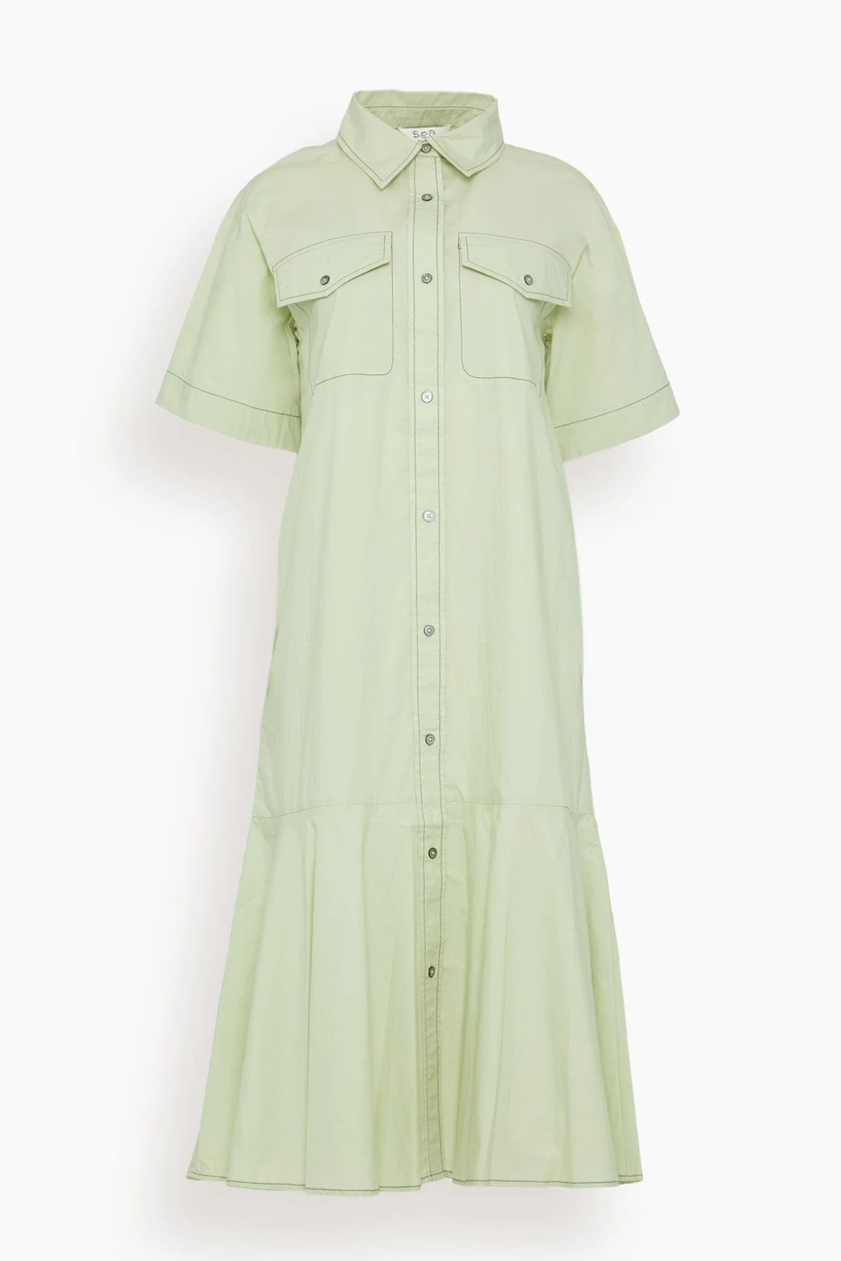 Sea NY Sullivan Midi Shirt Dress - Seafoam