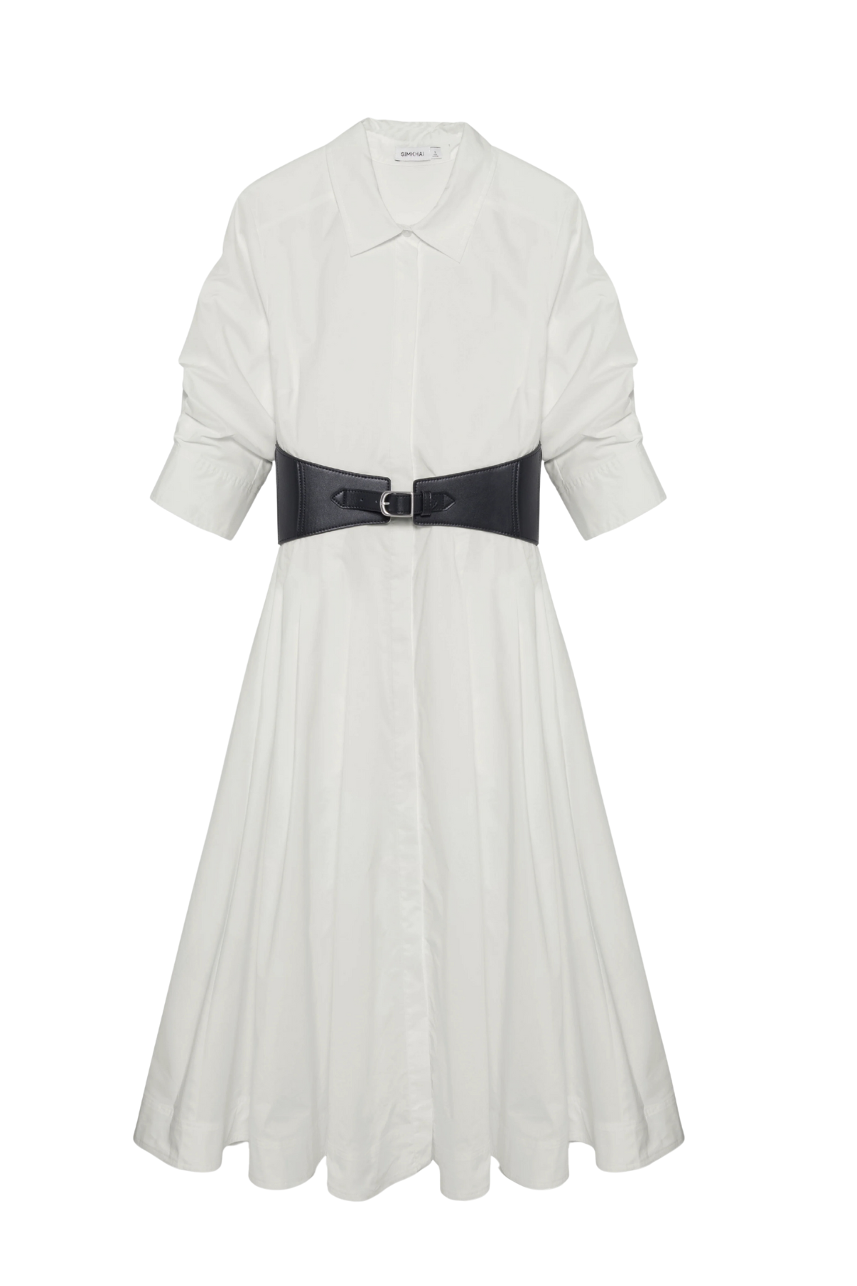 Simkhai Olsen Belted Dress - White