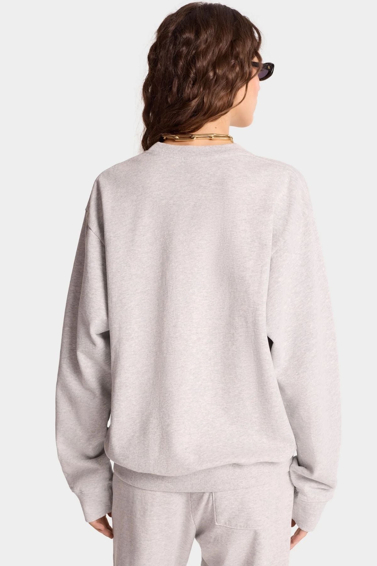 Sporty&Rich｜ (NY Health Club Crewneck - Heather Gray/Na Sporty & Rich Gray NY Health Club Sweatshirt Sporty & Rich