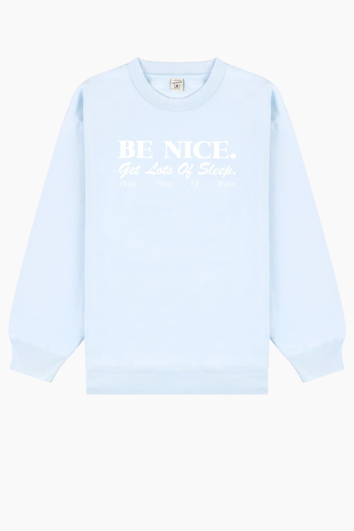 Sporty & Rich Be Nice Crewneck - Mist/ White