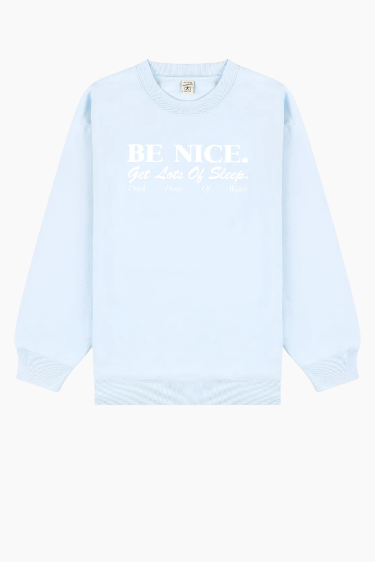 Sporty & Rich Be Nice Crewneck - Mist/ White