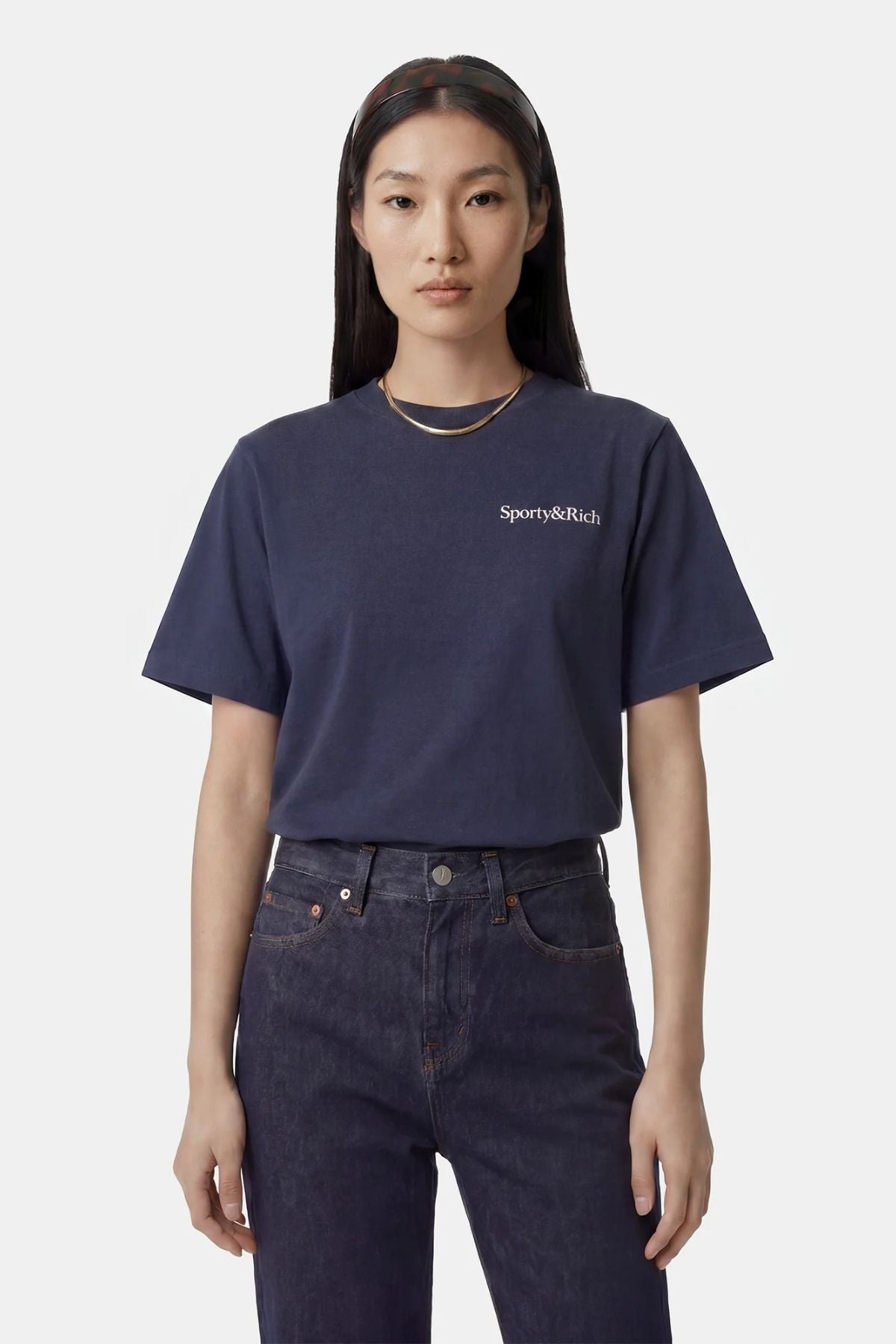 Sporty & Rich Drink More Water T-Shirt - Dark Navy