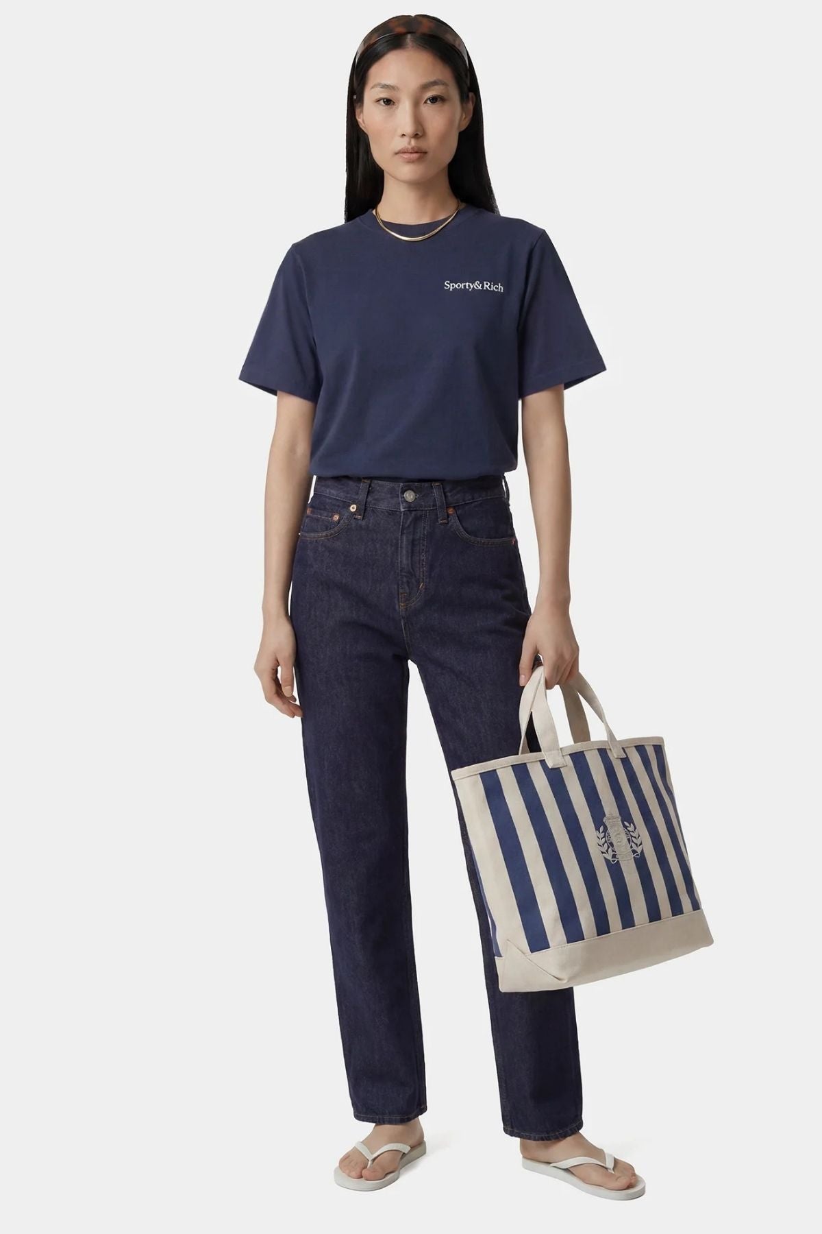 Sporty & Rich Drink More Water T-Shirt - Dark Navy