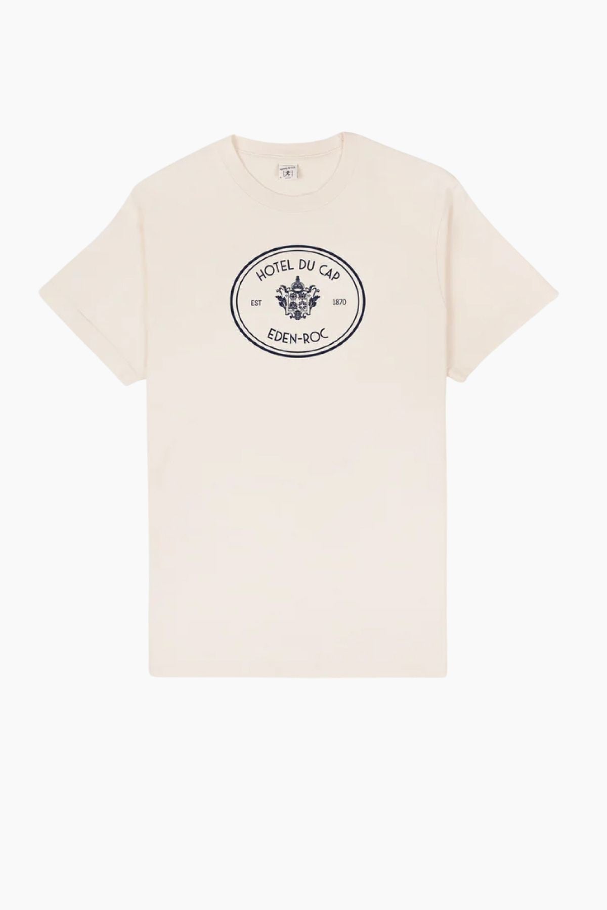 Sporty & Rich Eden Crest Kennedy T-Shirt - Cream/ Navy