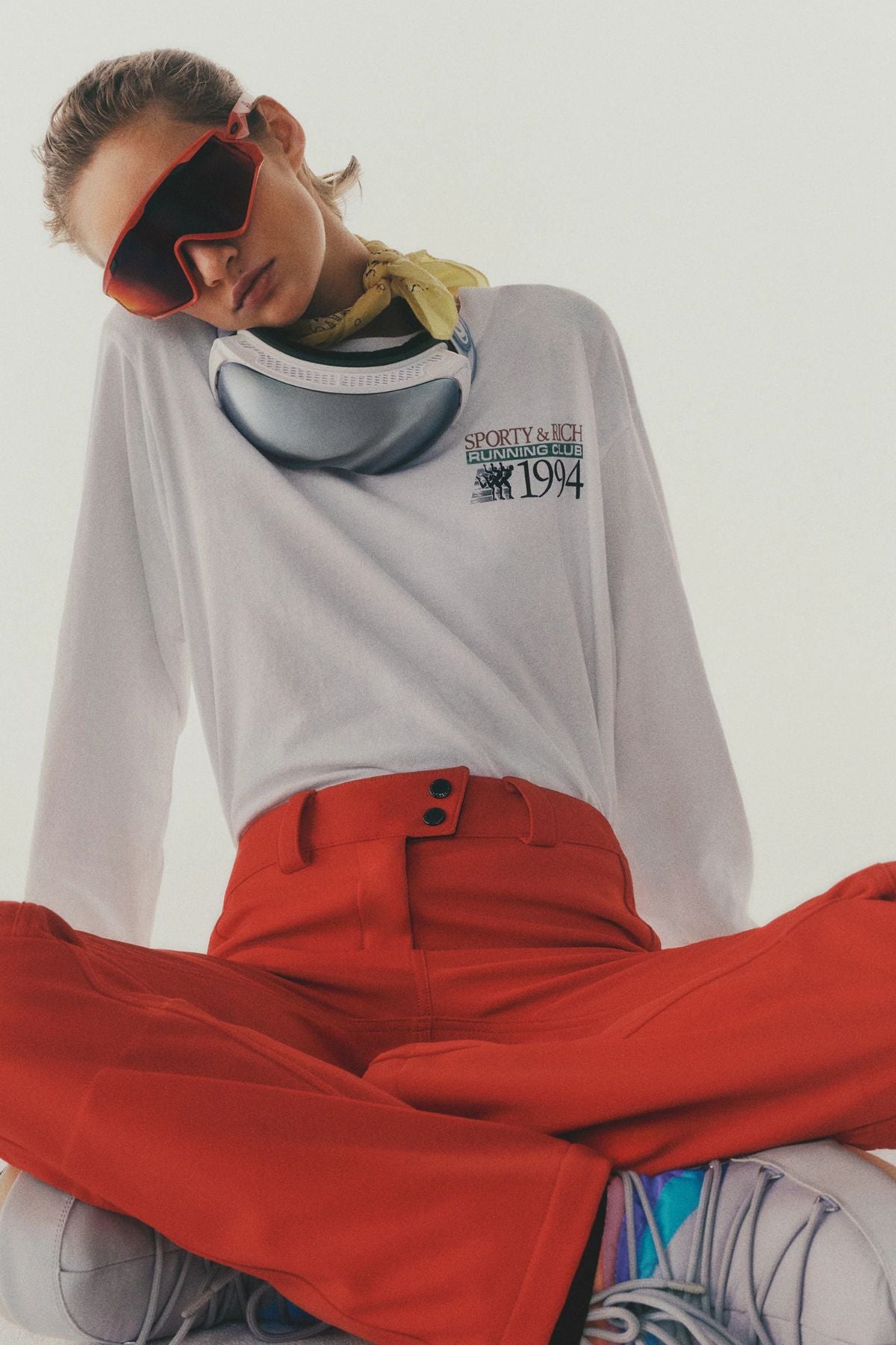 【Sporty＆Rich関税込★】Finish Line Long sleeve T-Shirt - Sporty & Rich Finish Line Longsleeve | Apparel » Buy online now!