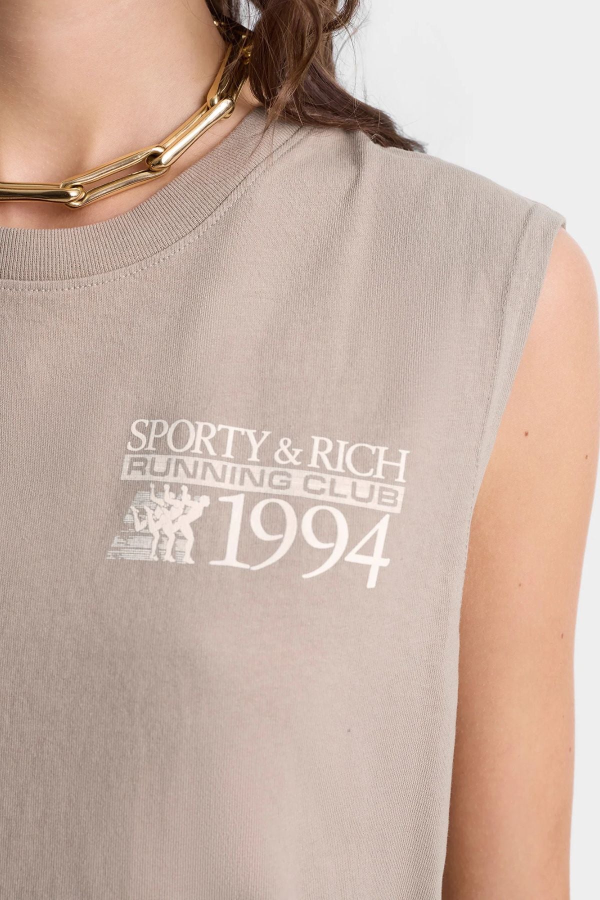 Sporty & Rich Finish Line Muscle Tee - Elephant