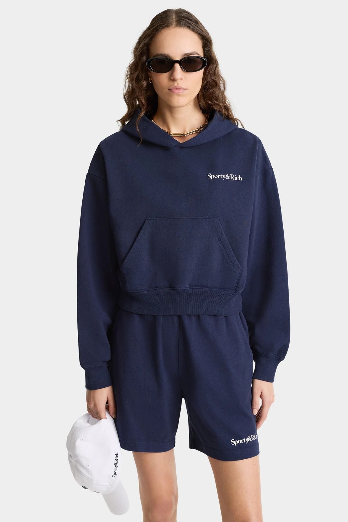 Sporty & Rich Health is Wealth Hoodie - Dark Navy