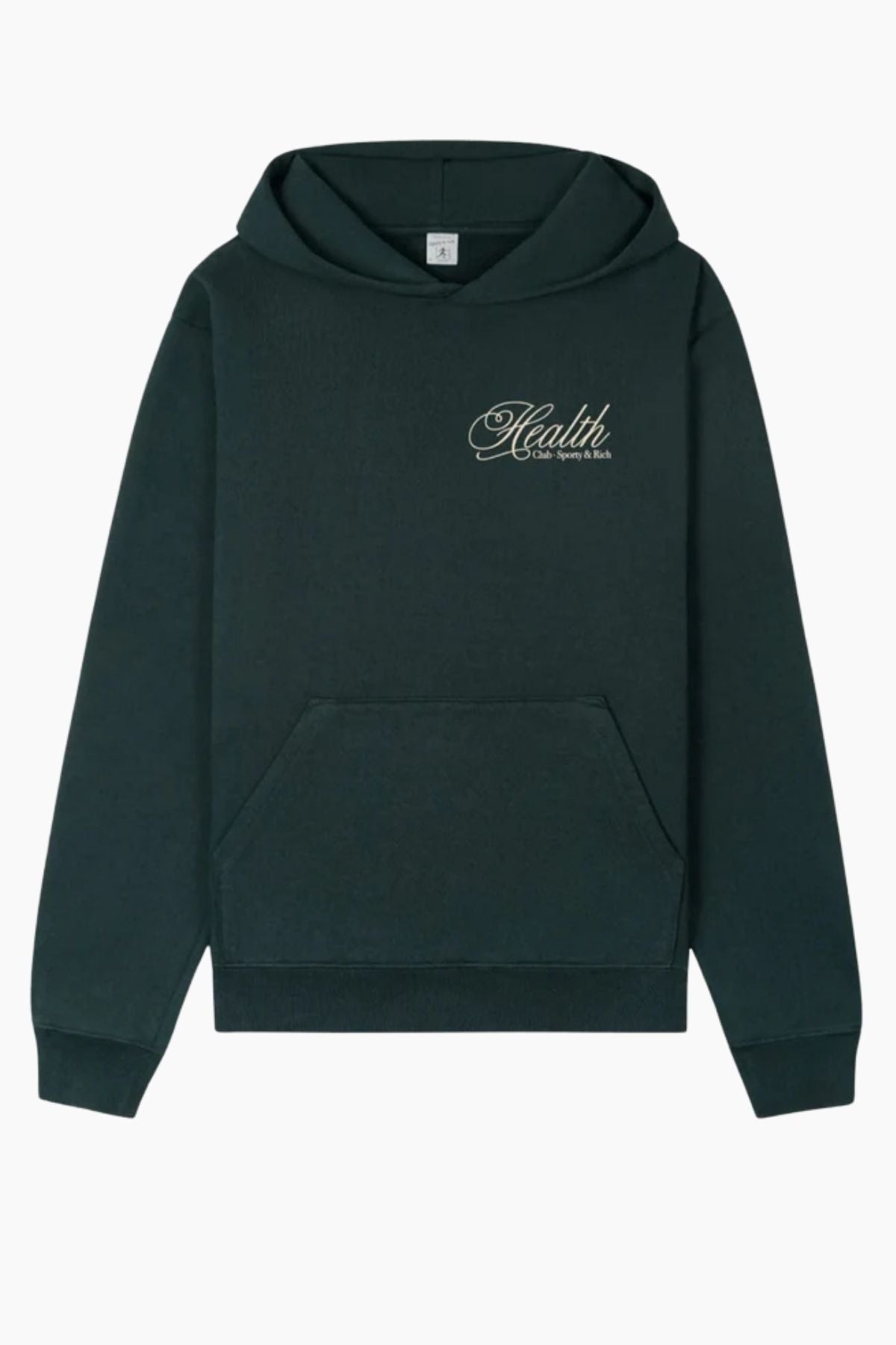Sporty & Rich Health Script Hoodie - Forest/ Cream