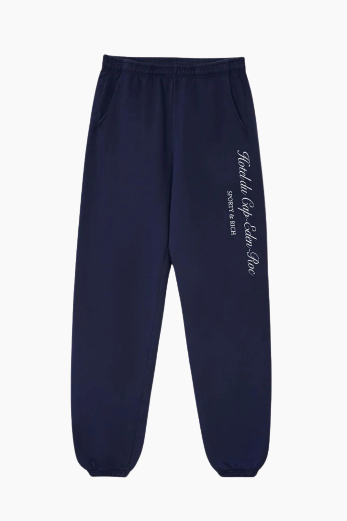 Sporty & Rich Hotel du Cap Cursive Sweatpant - Navy/ White