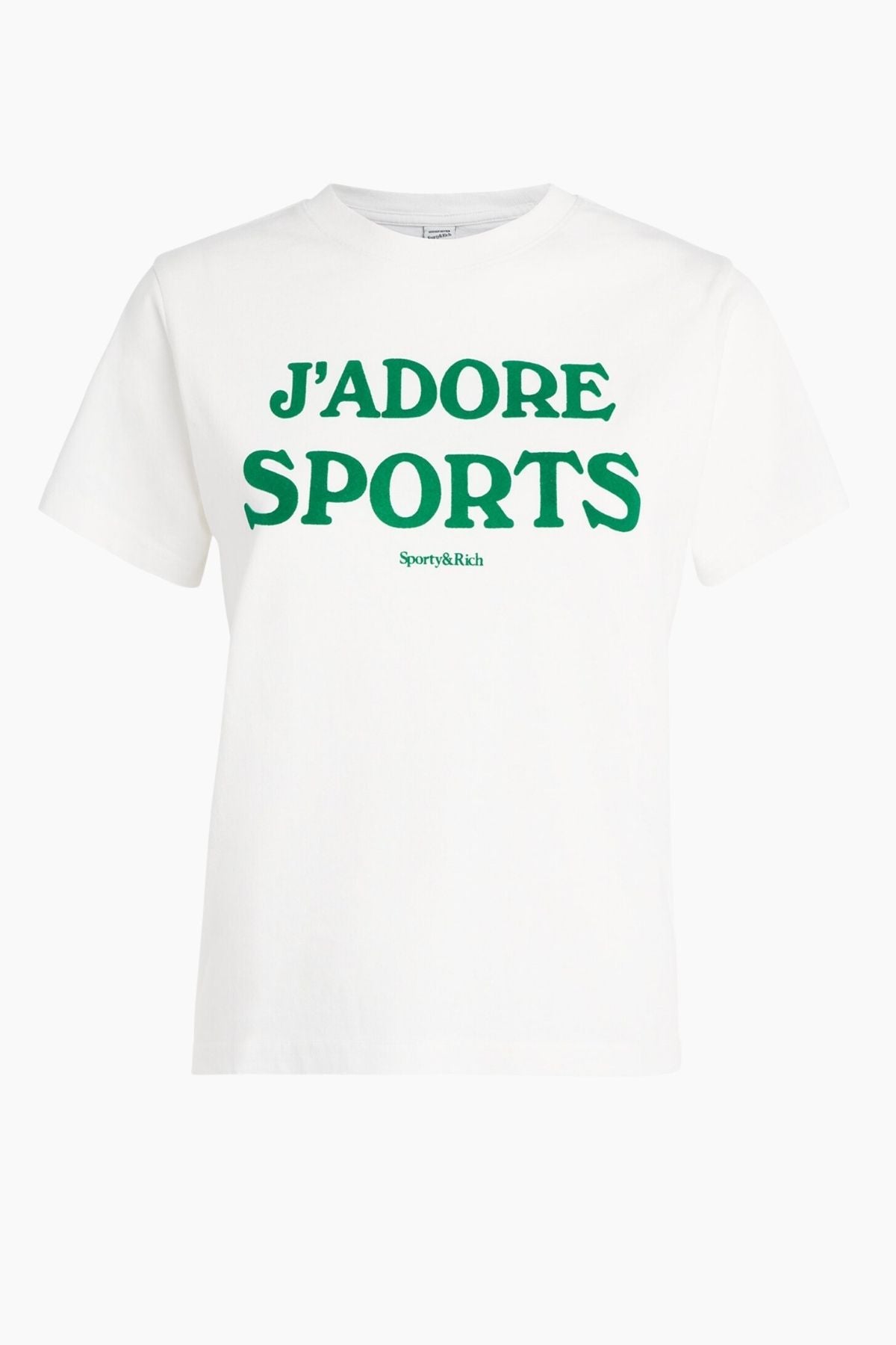 Sporty & Rich J'Adore Sports Baby Tee - White Kelly