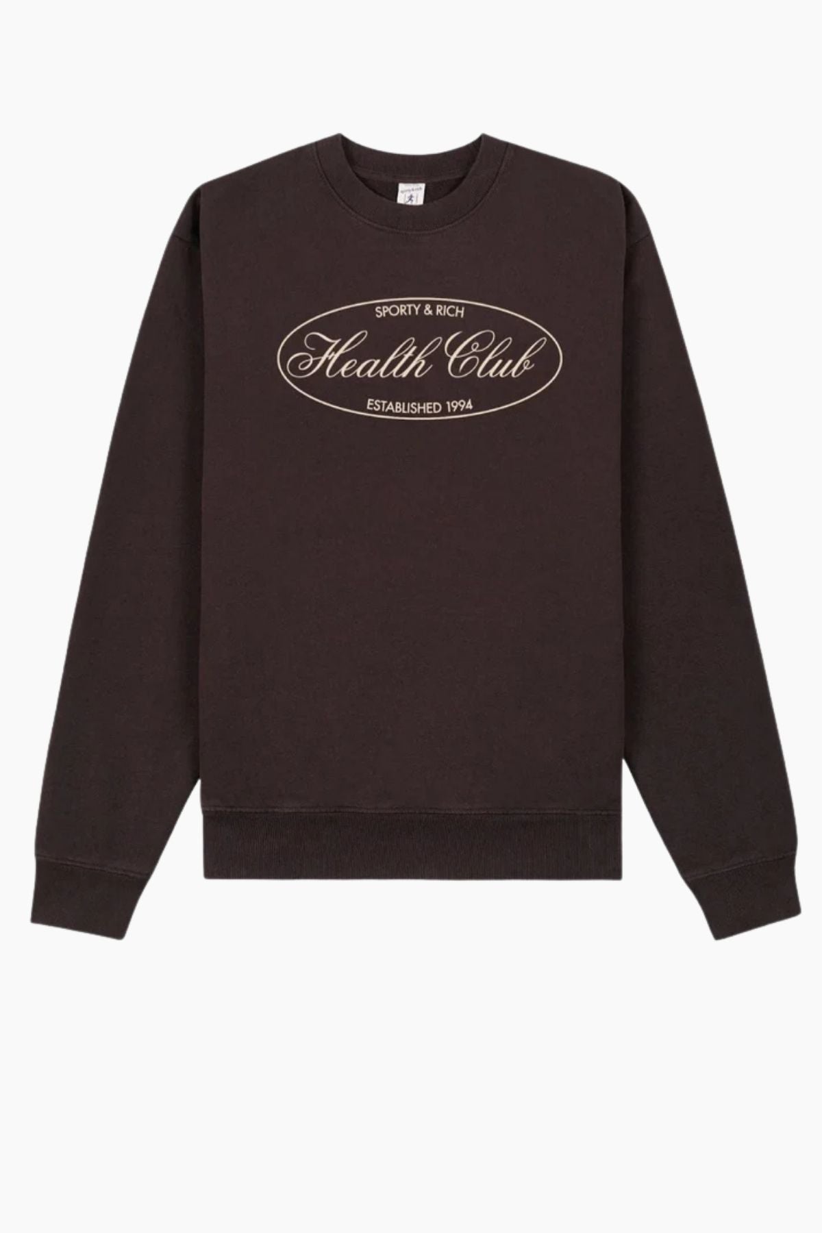 Sporty & Rich Oval Health Sweatshirt - Chocolate/ Cream