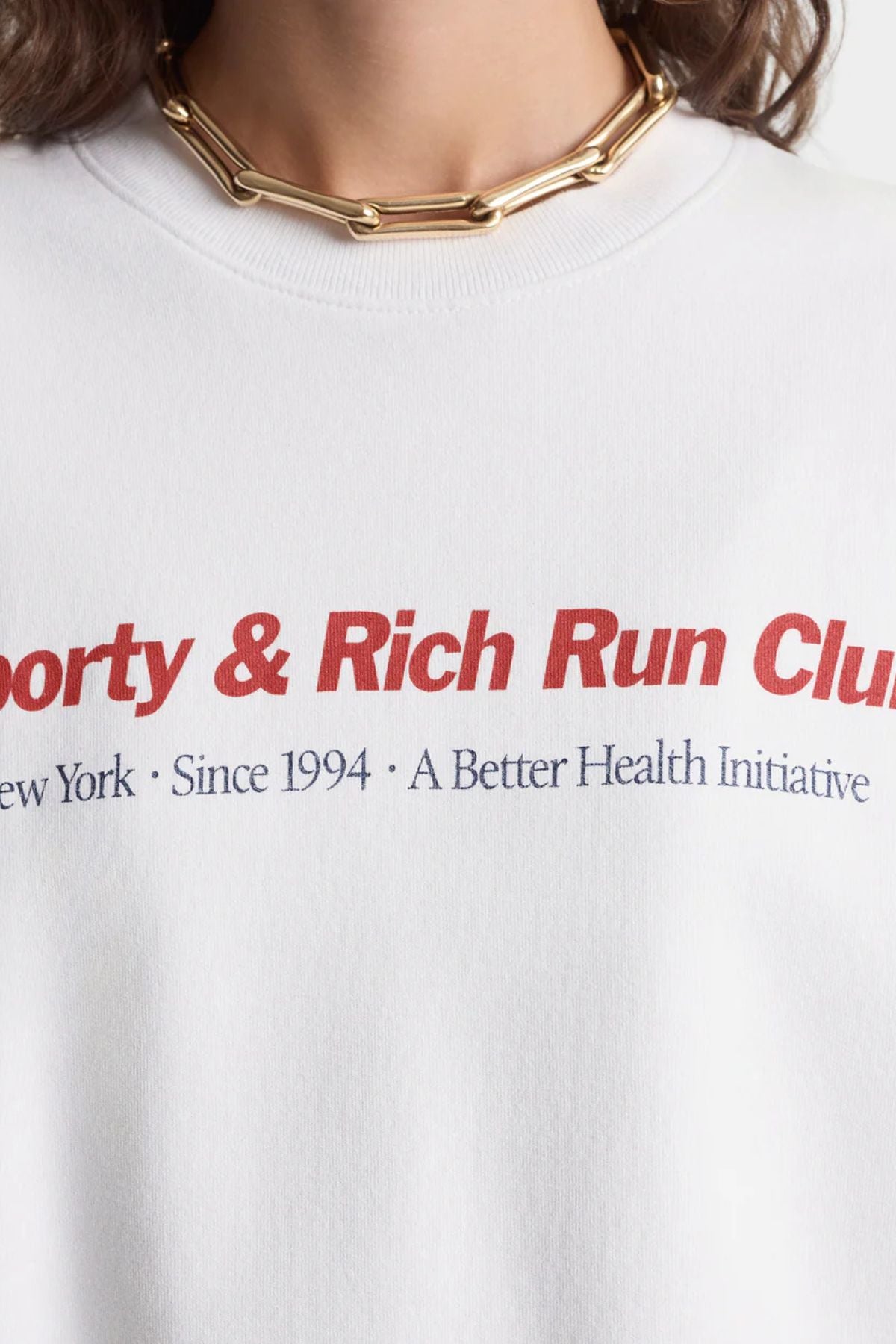 Sporty & Rich Run Club Crewneck - White