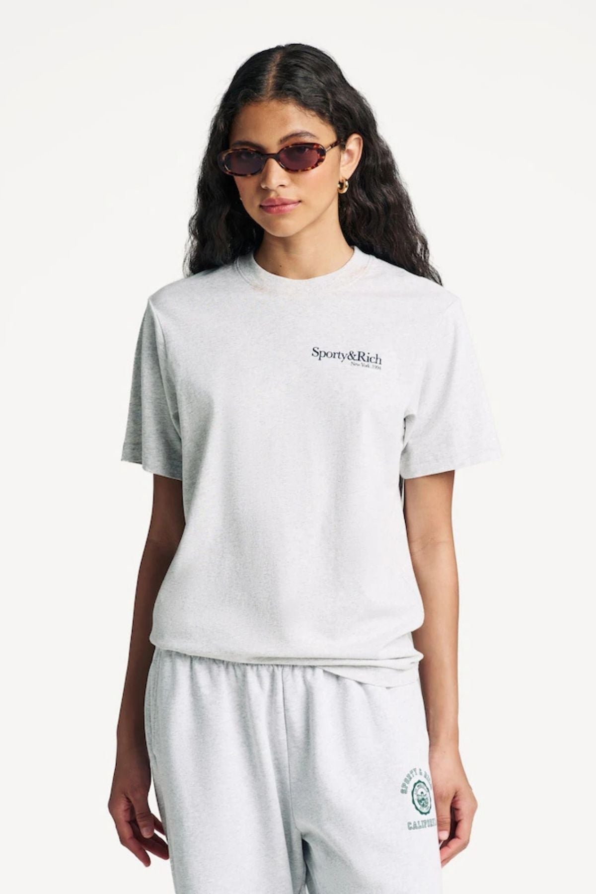 Sporty & Rich Run Club T-Shirt - Heather Grey