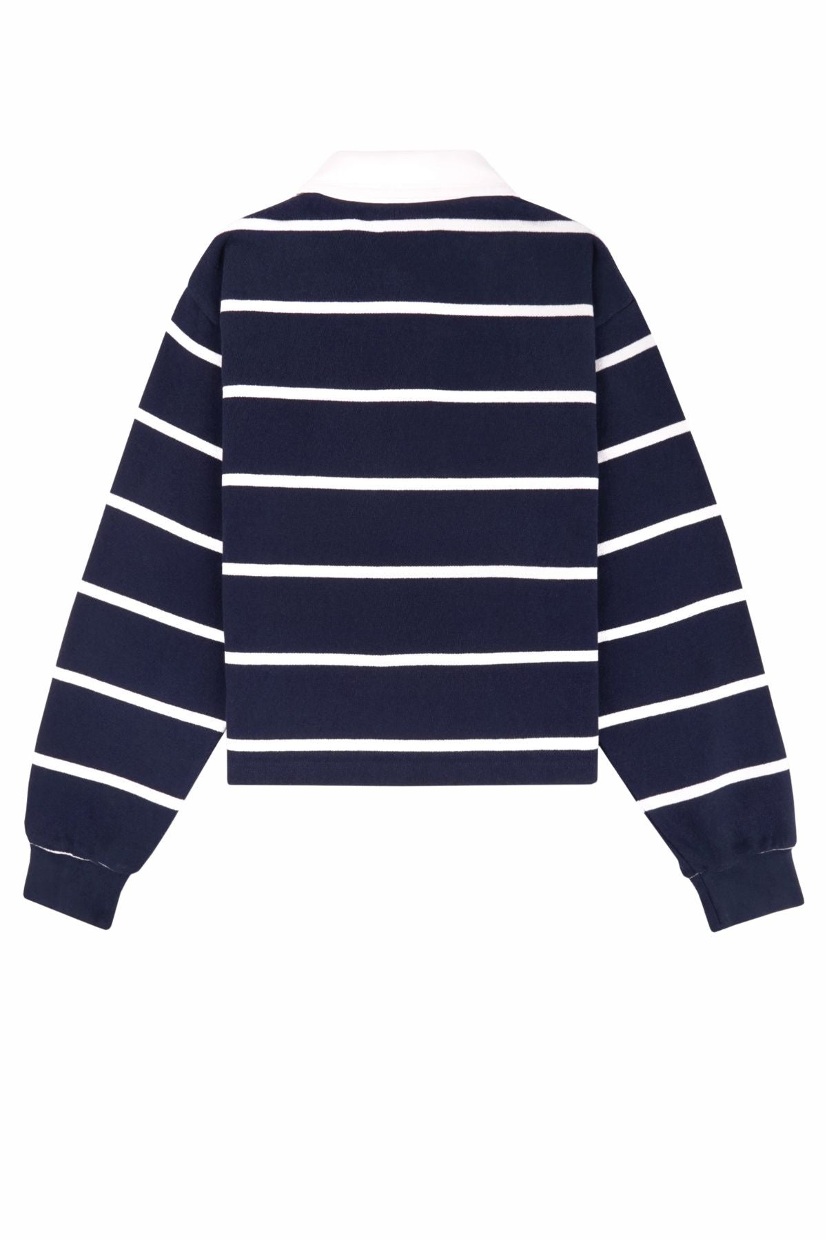 Sporty & Rich Serif Logo Rugby Polo - Dark Navy/ White