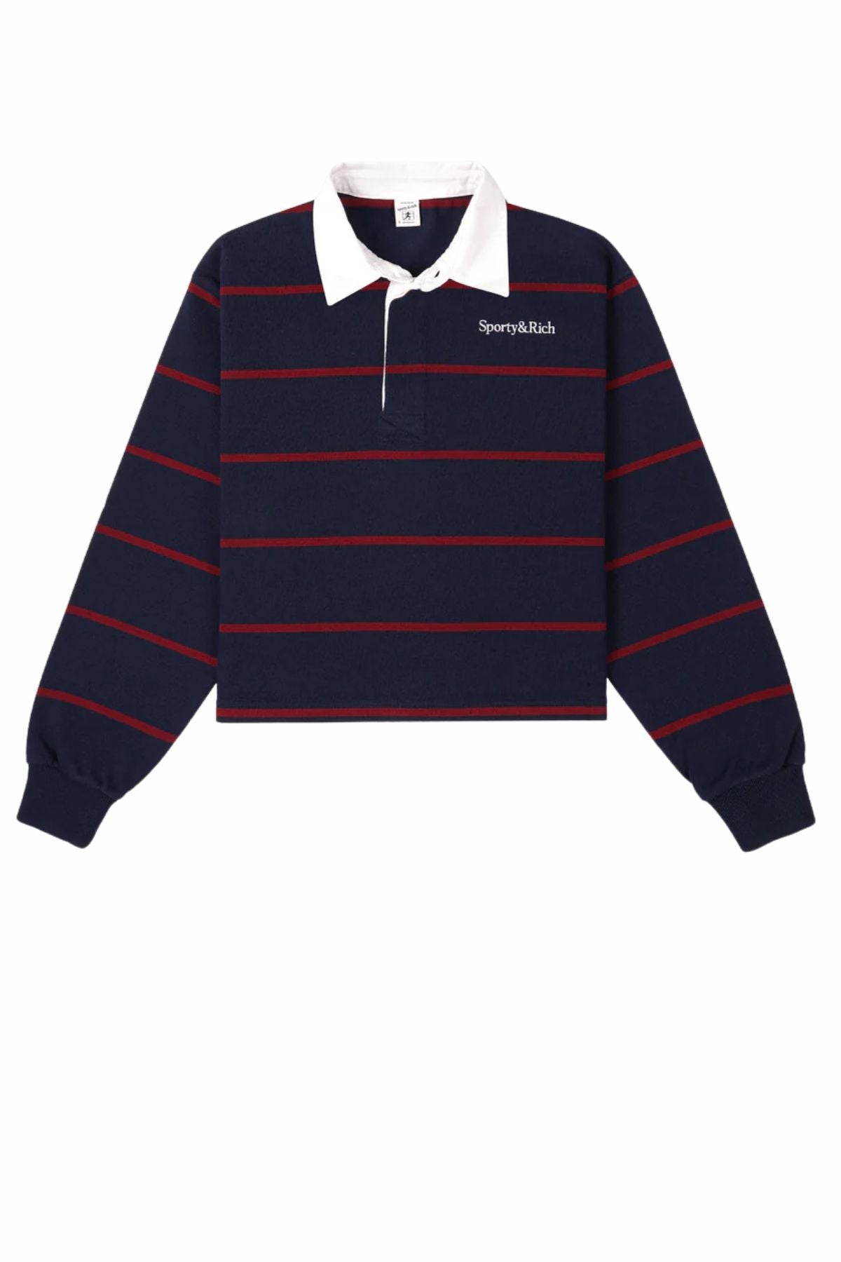 Sporty & Rich Serif Rugby Polo - Navy/Merlot
