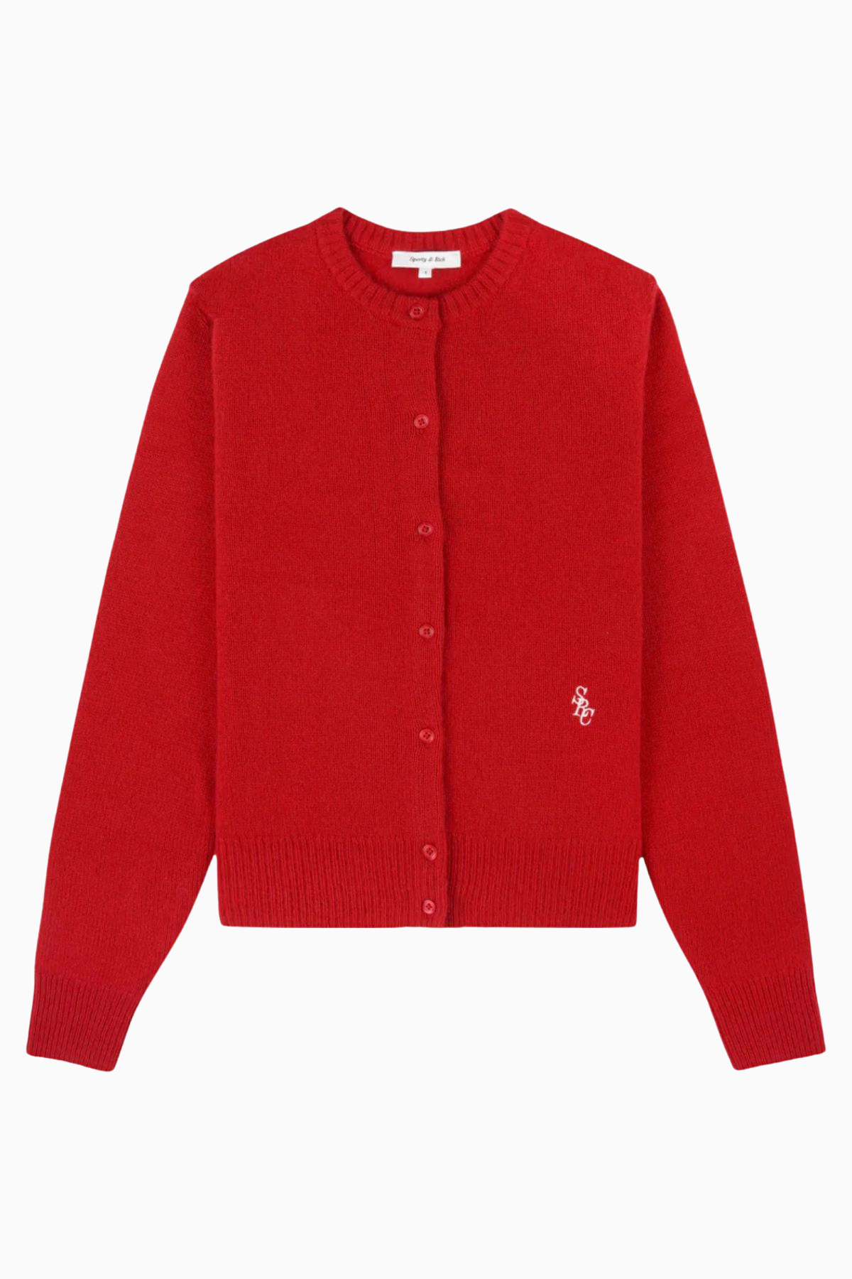 Sporty & Rich SRC Cashmere Cardigan - Ruby