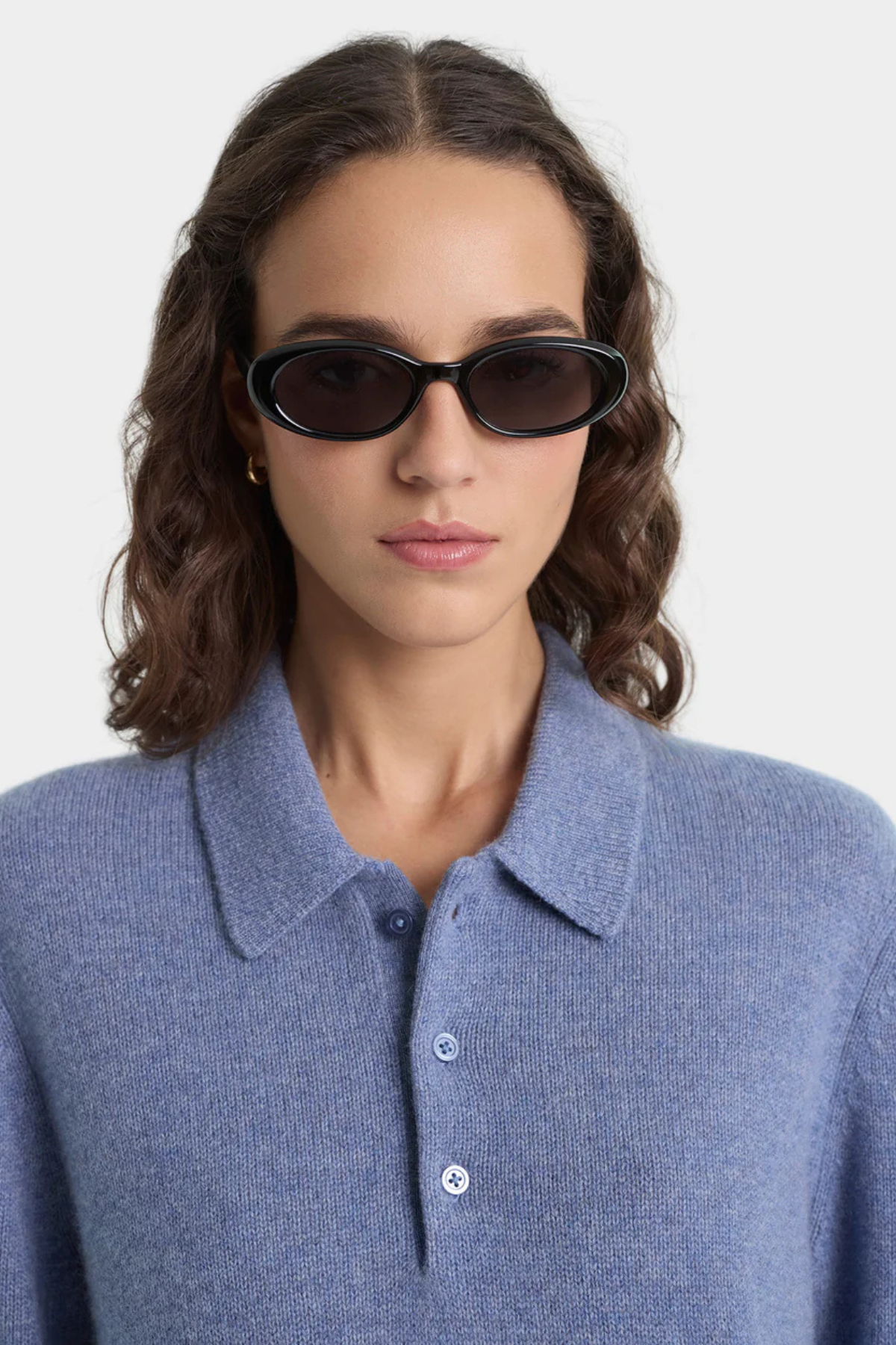 Sporty & Rich SRC Cashmere Polo - Colony Blue