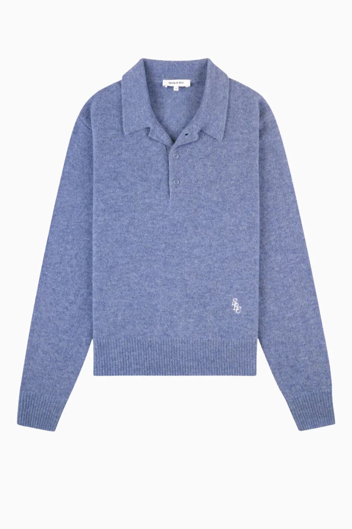 Sporty & Rich SRC Cashmere Polo - Colony Blue