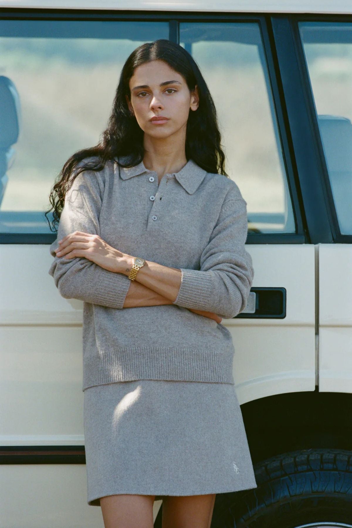 Sporty & Rich SRC Cashmere Polo - Tapioca