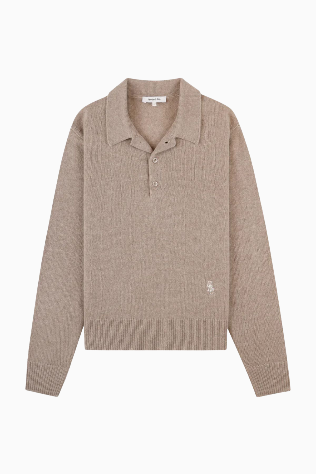 Sporty & Rich SRC Cashmere Polo - Tapioca
