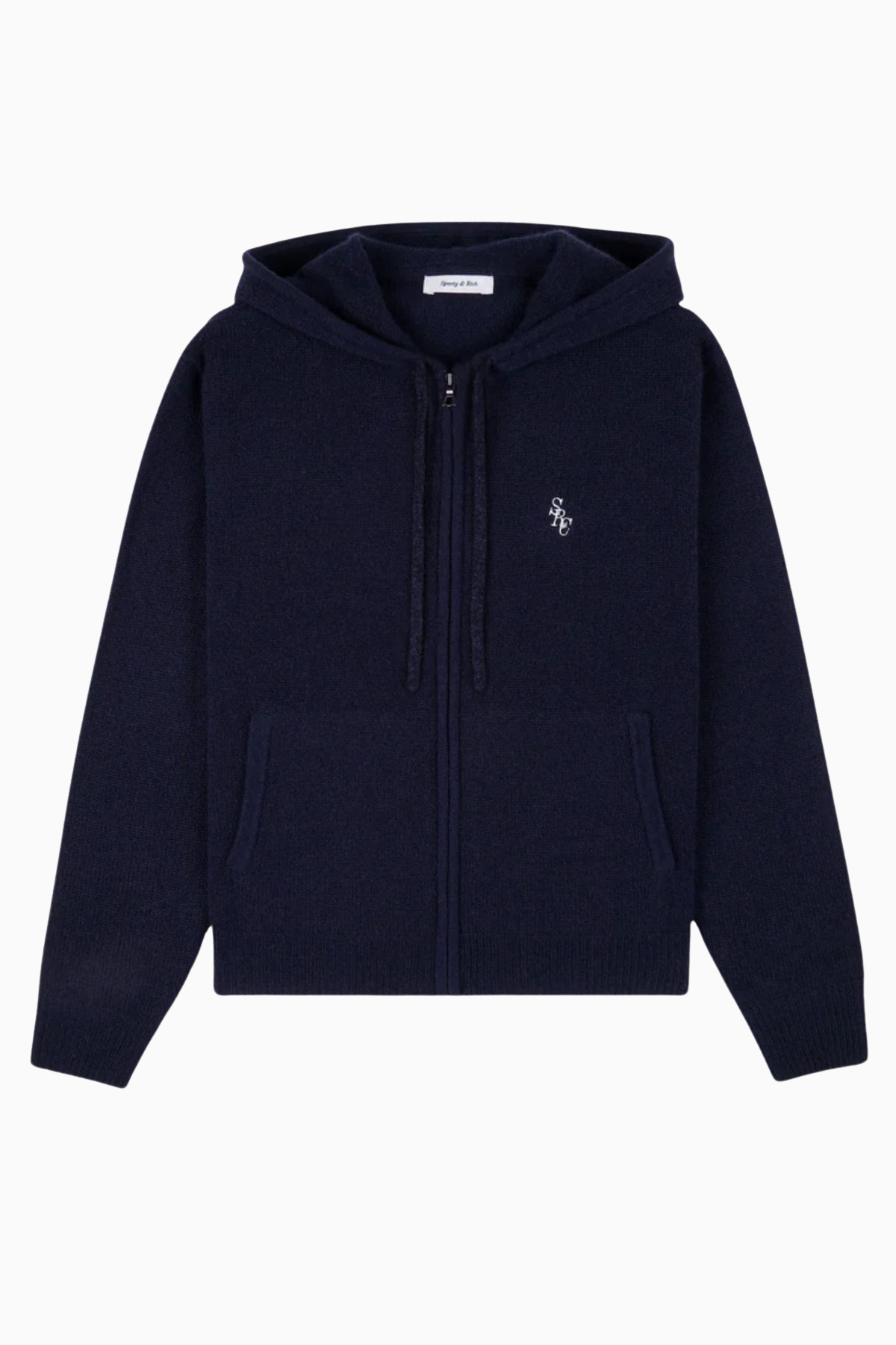 Sporty & Rich SRC Cashmere Zip Hoodie - Dark Navy