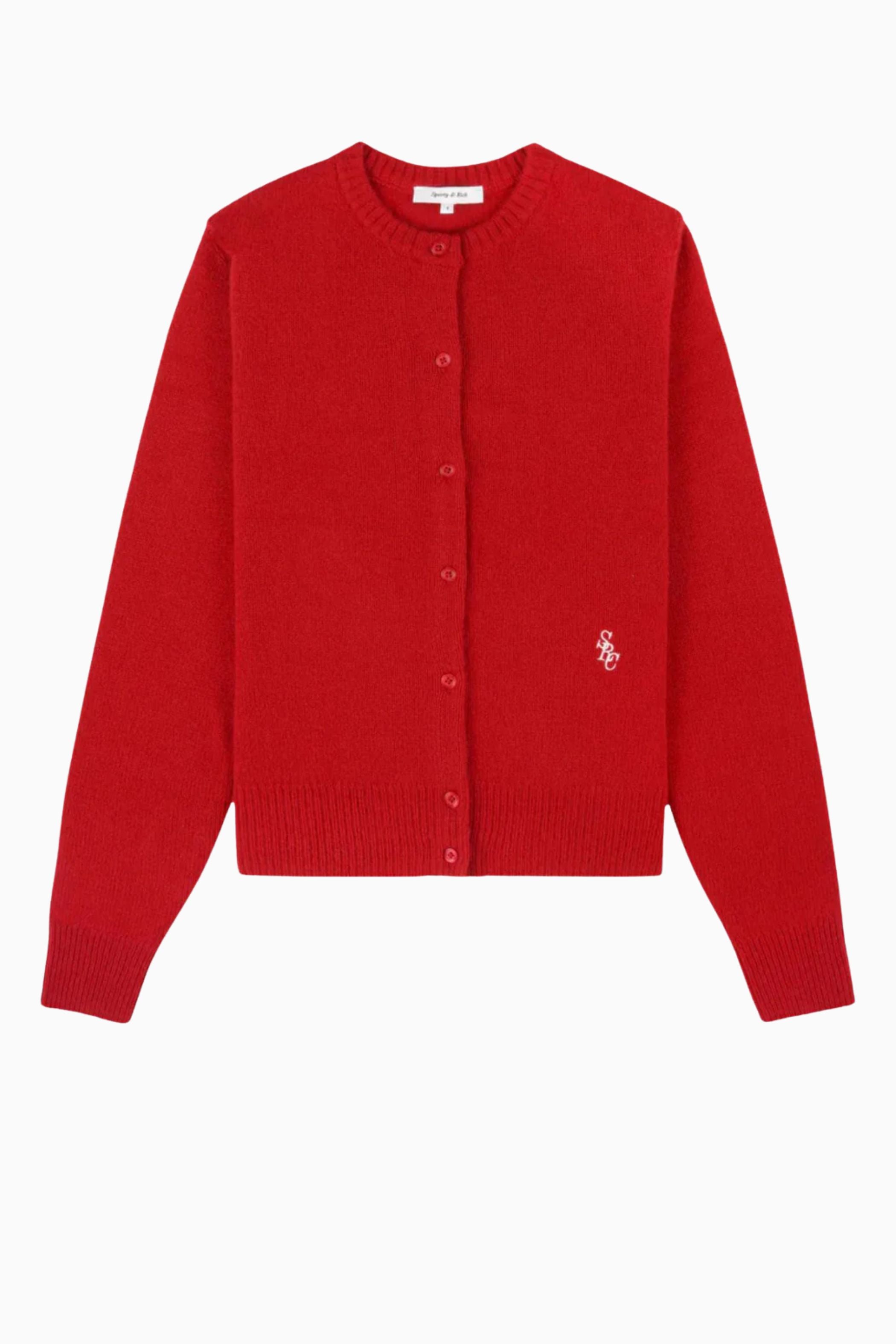 Sporty & Rich SRC Cashmere Cardigan - Ruby