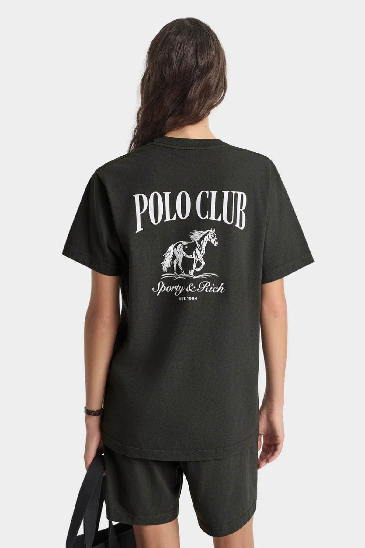 Sporty & Rich Stallion T-Shirt - Faded Black