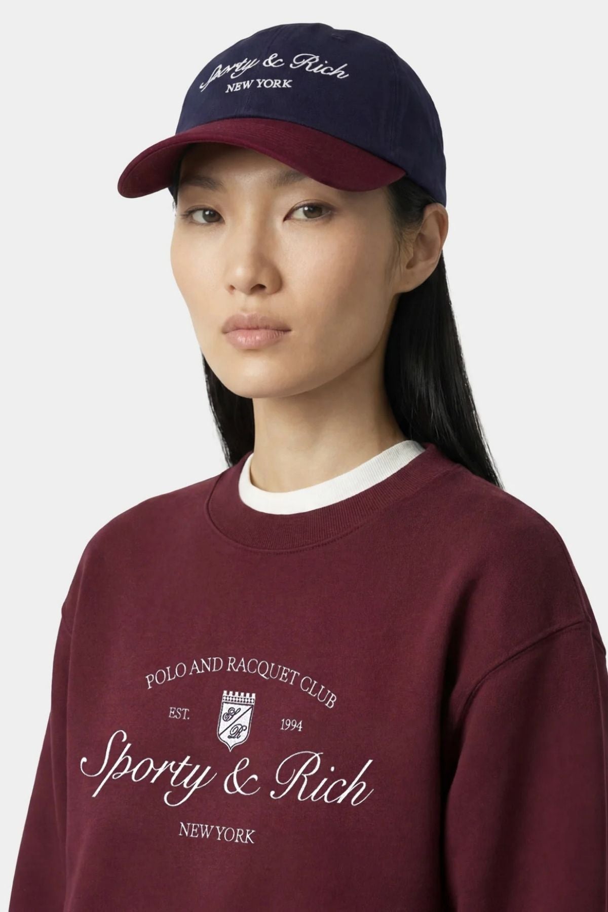 Sporty & Rich Syracuse NY Cap - Navy/ Bordeaux