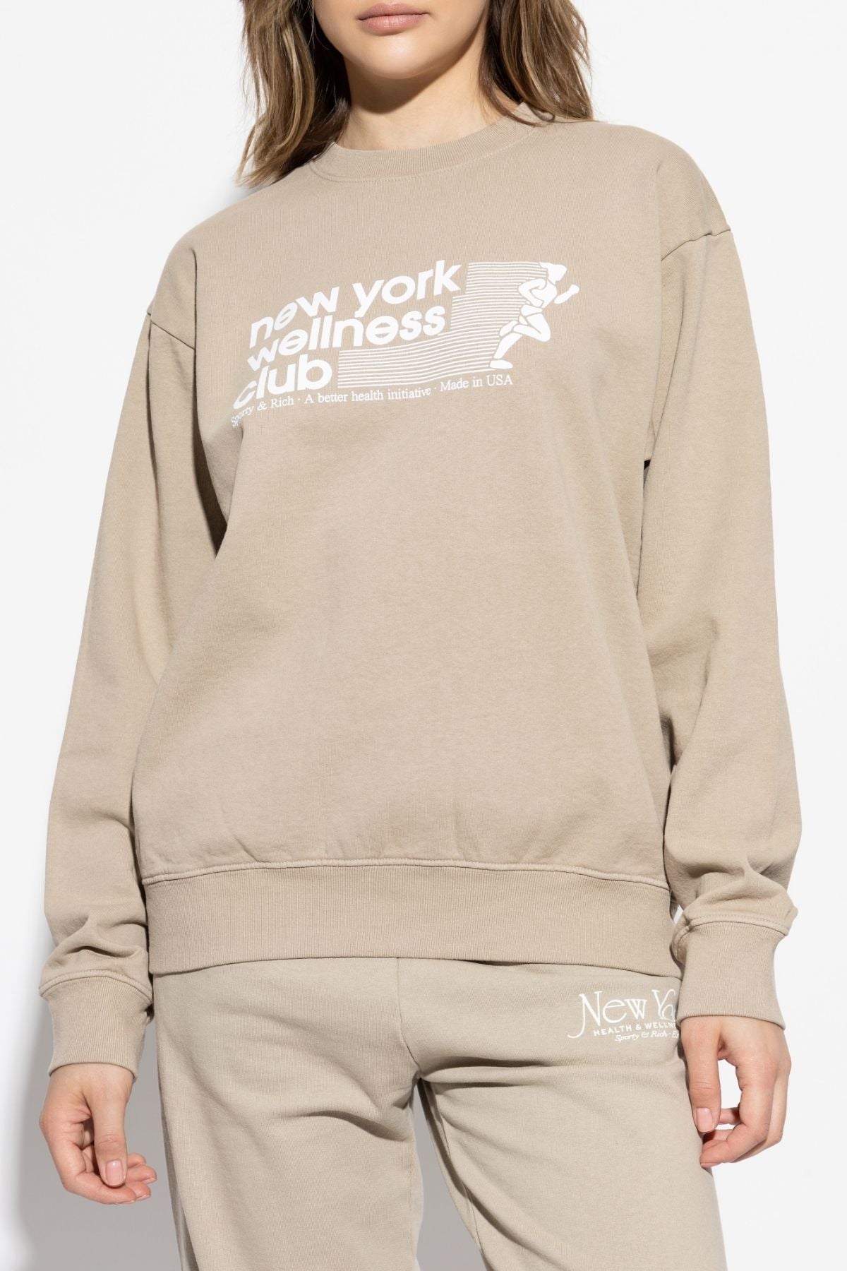 Sporty & Rich USA Wellness Club Crewneck - Elephant