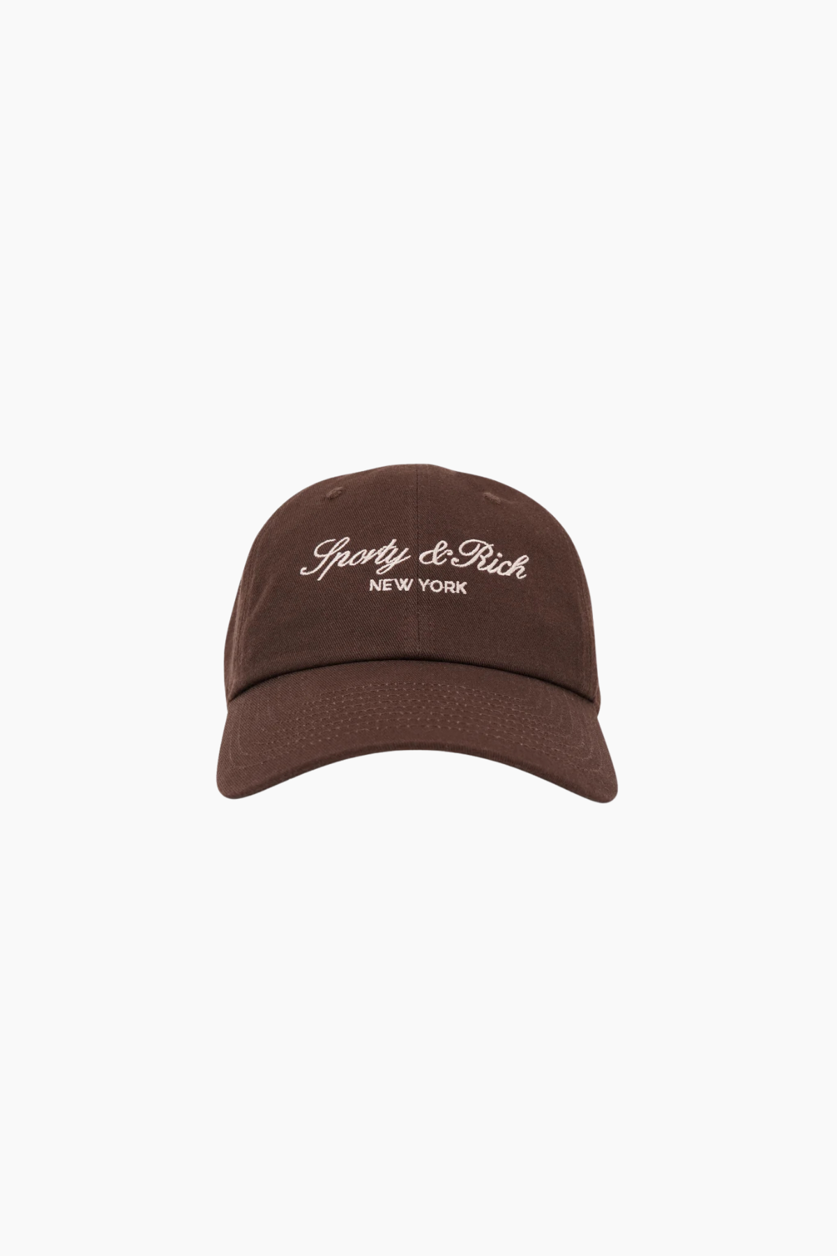Sporty & Rich Vendome Script Baseball Cap - Chocolate