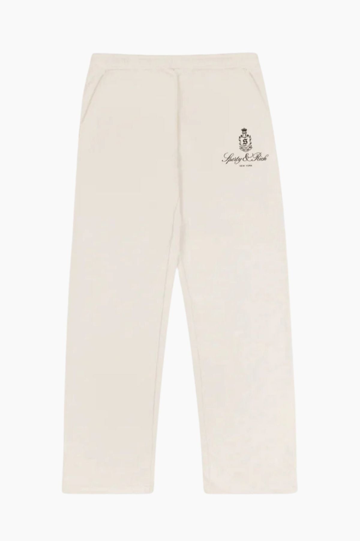 Sporty & Rich Vendome Straight Leg Sweatpant - Cream/ Chocolate