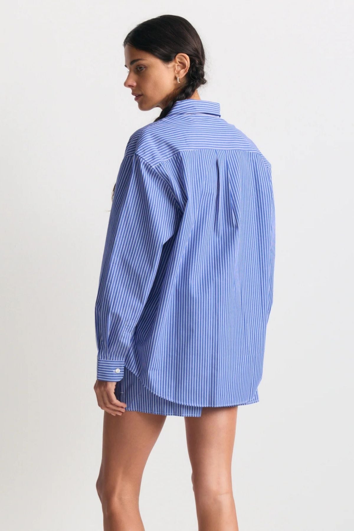 Sporty & Rich Coco SRC Oversized Shirt - Blue Striped