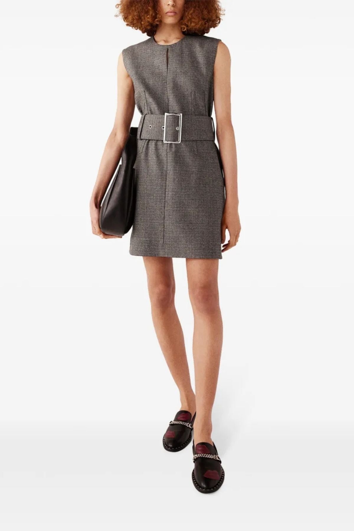 Stella McCartney Belted Mini Dress - Camel Grey