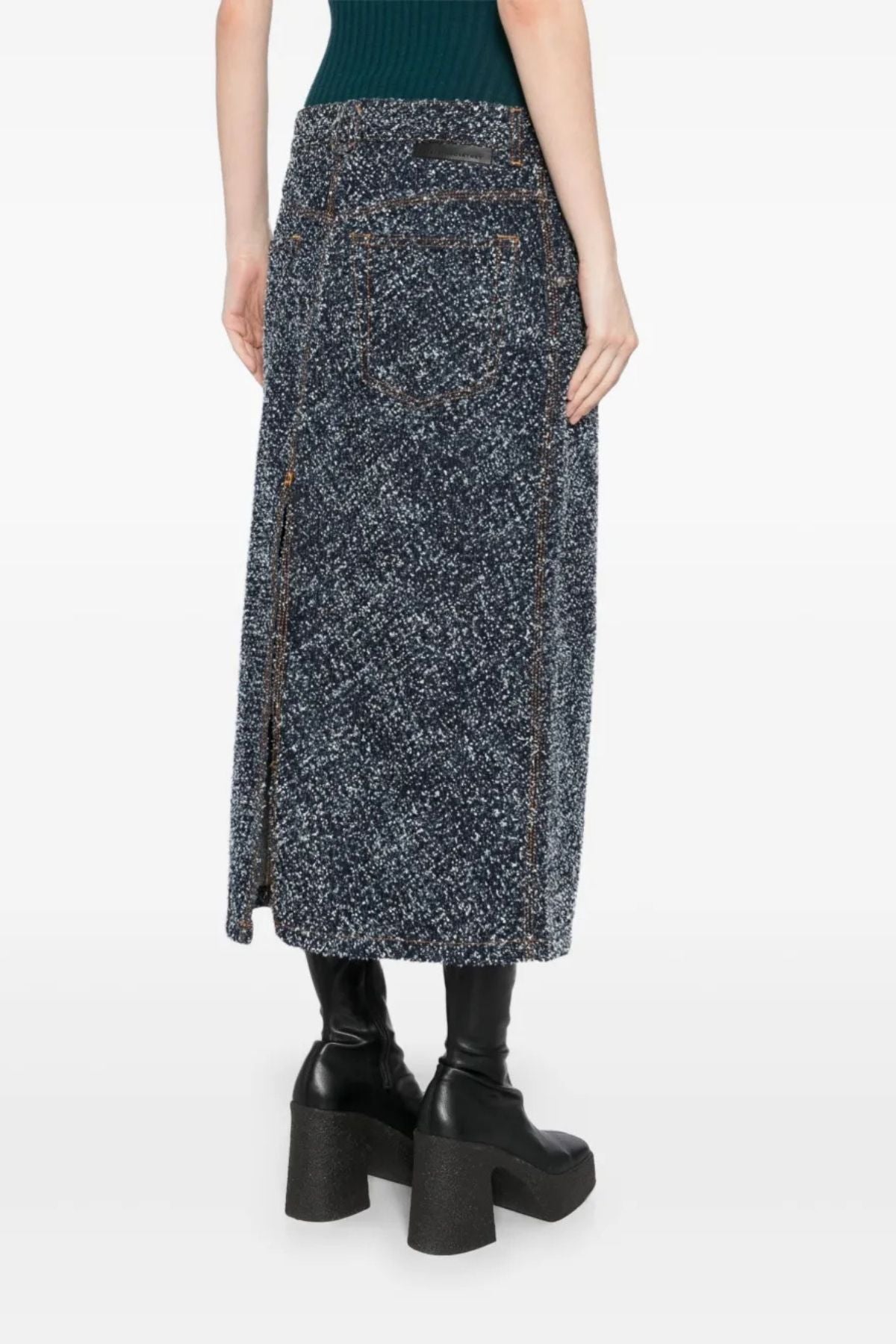 Stella McCartney Boucle Denim Skirt - Blue