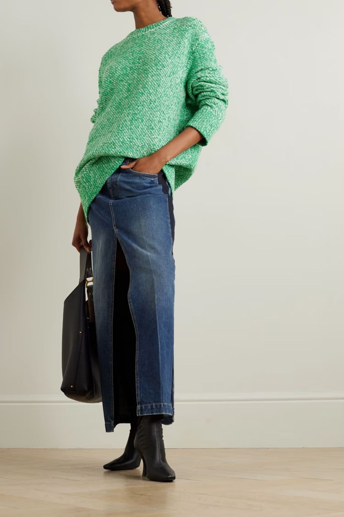 Stella McCartney Bouclé Knit Jumper - White/ Green